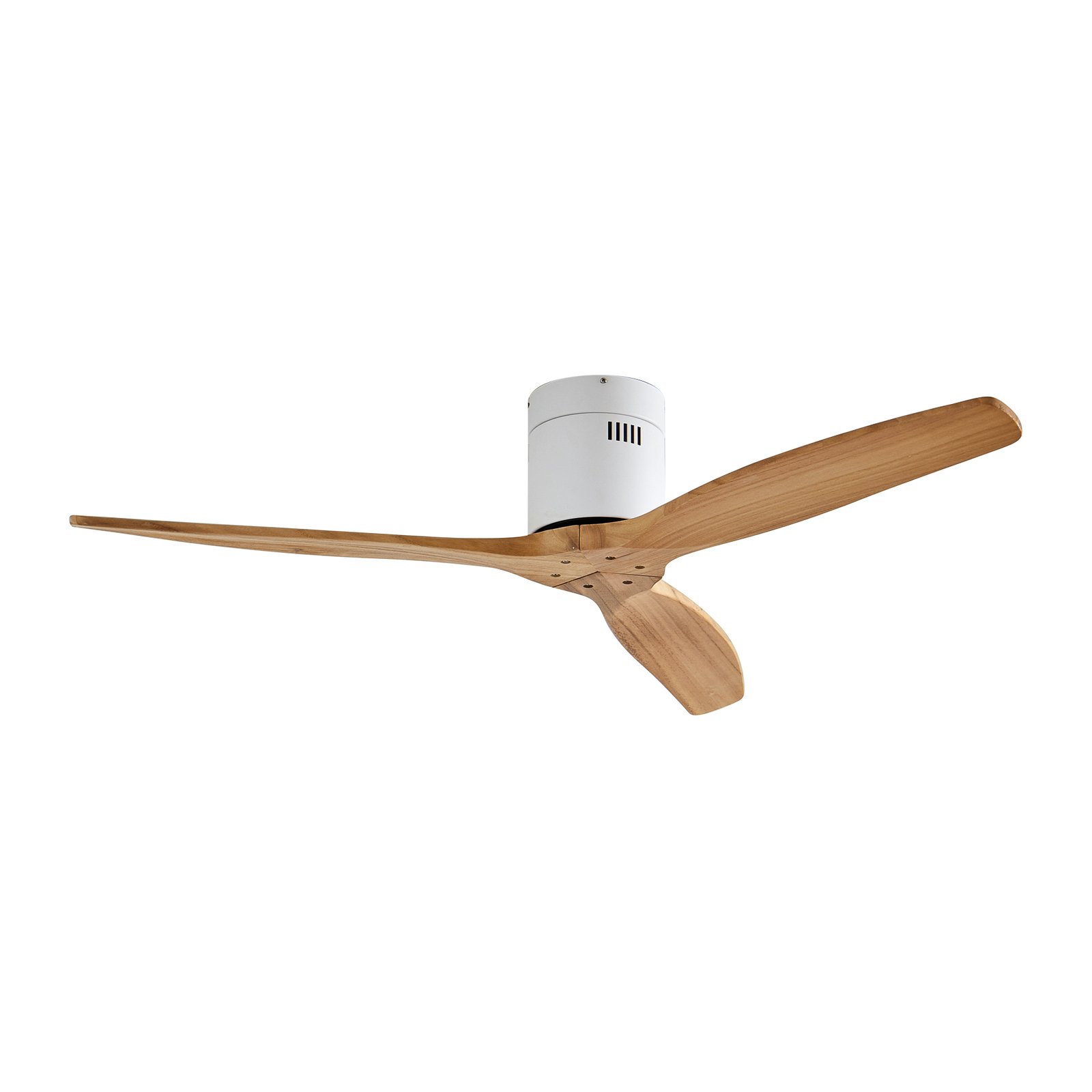 Lucande Deckenventilator Vindur, weiß, Holz, DC, leise