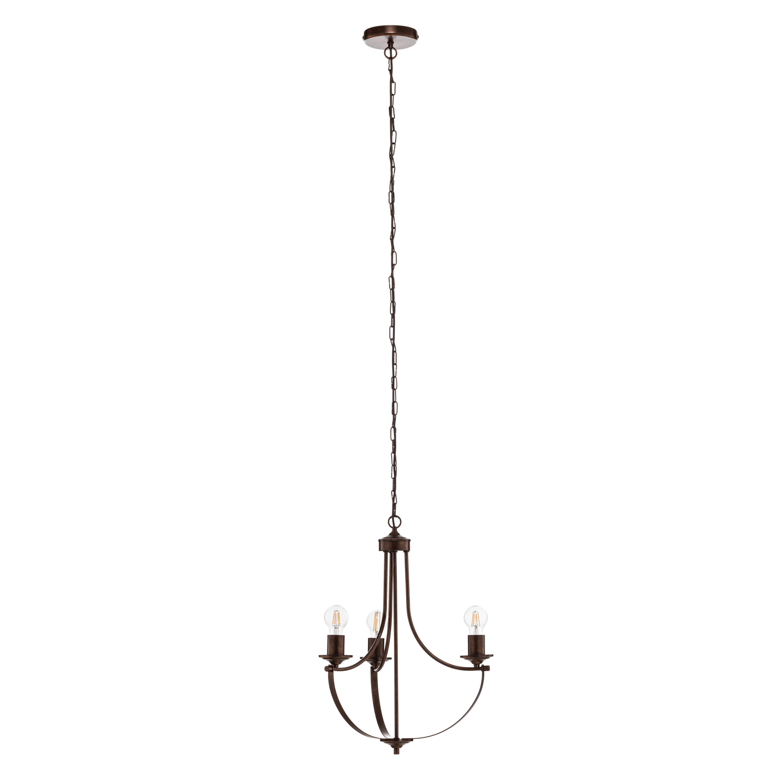 Euluna Gina chandelier in brown, 3-bulb