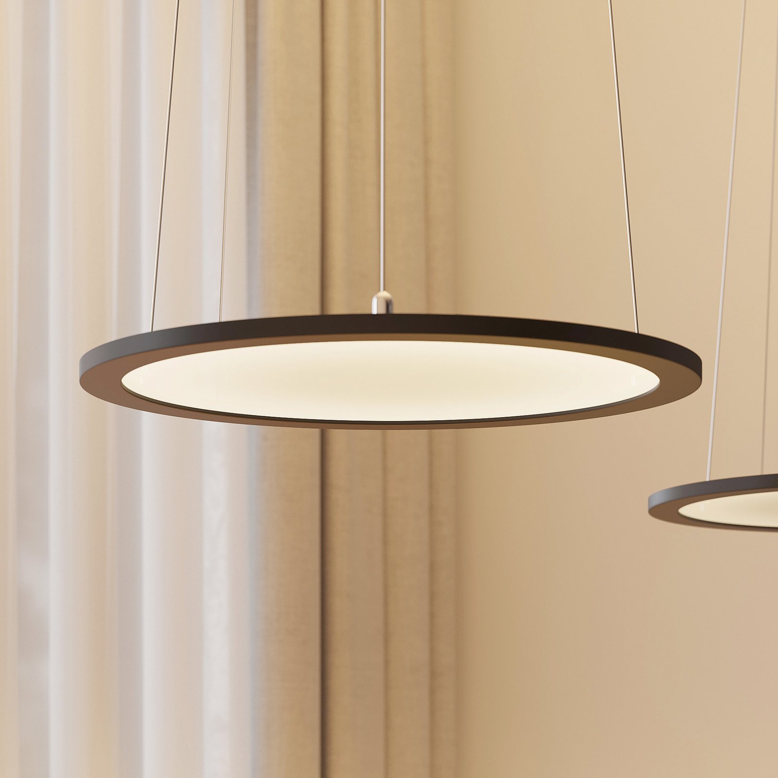 Prios Palino LED-hengelampe, 40 cm, svart