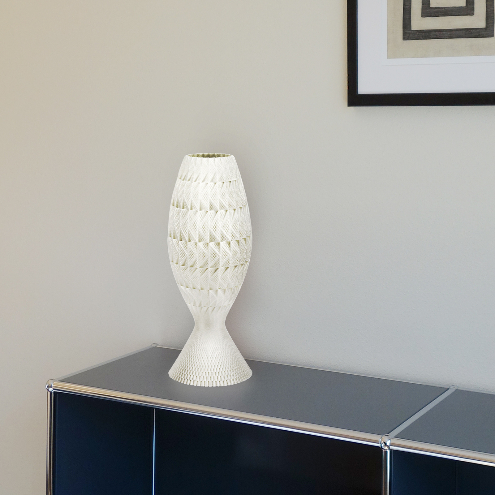 Fraktal bordslampa tillverkad av biomaterial, silke, 33 cm