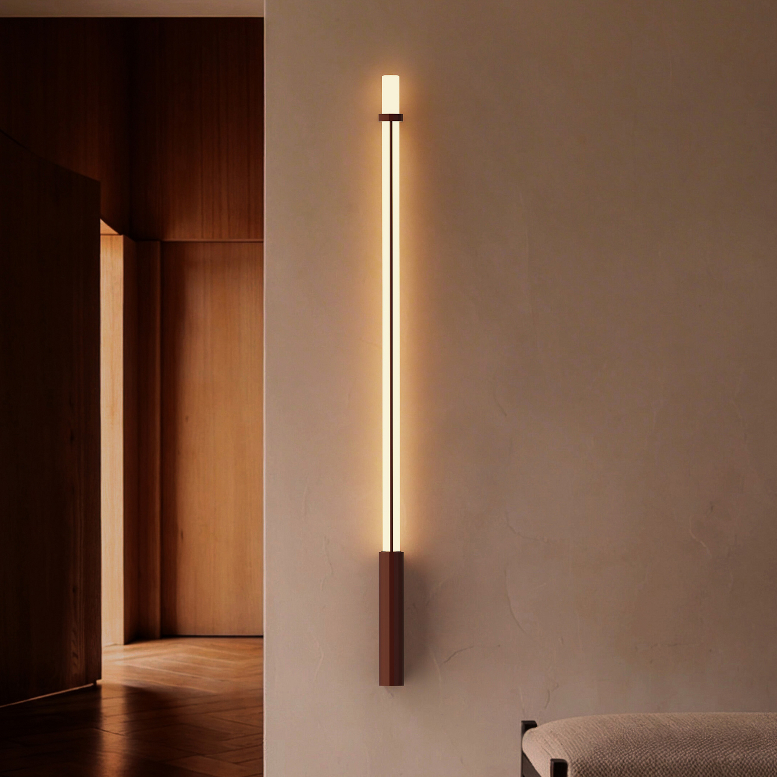 Applique murale LED « In Fine », rouge, hauteur 160 cm, IP65 - DCW Applique murale LED « In Fine », rouge, hauteur 160 cm, IP65 - DCW