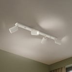 Carbon plafondspot, beige, lengte 81 cm, aluminium, 4-lamps.