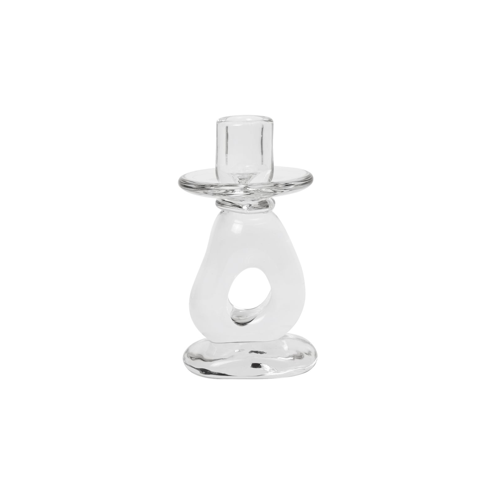 Portavelas Damo, transparente, cristal, altura 16 cm - ferm LIVING