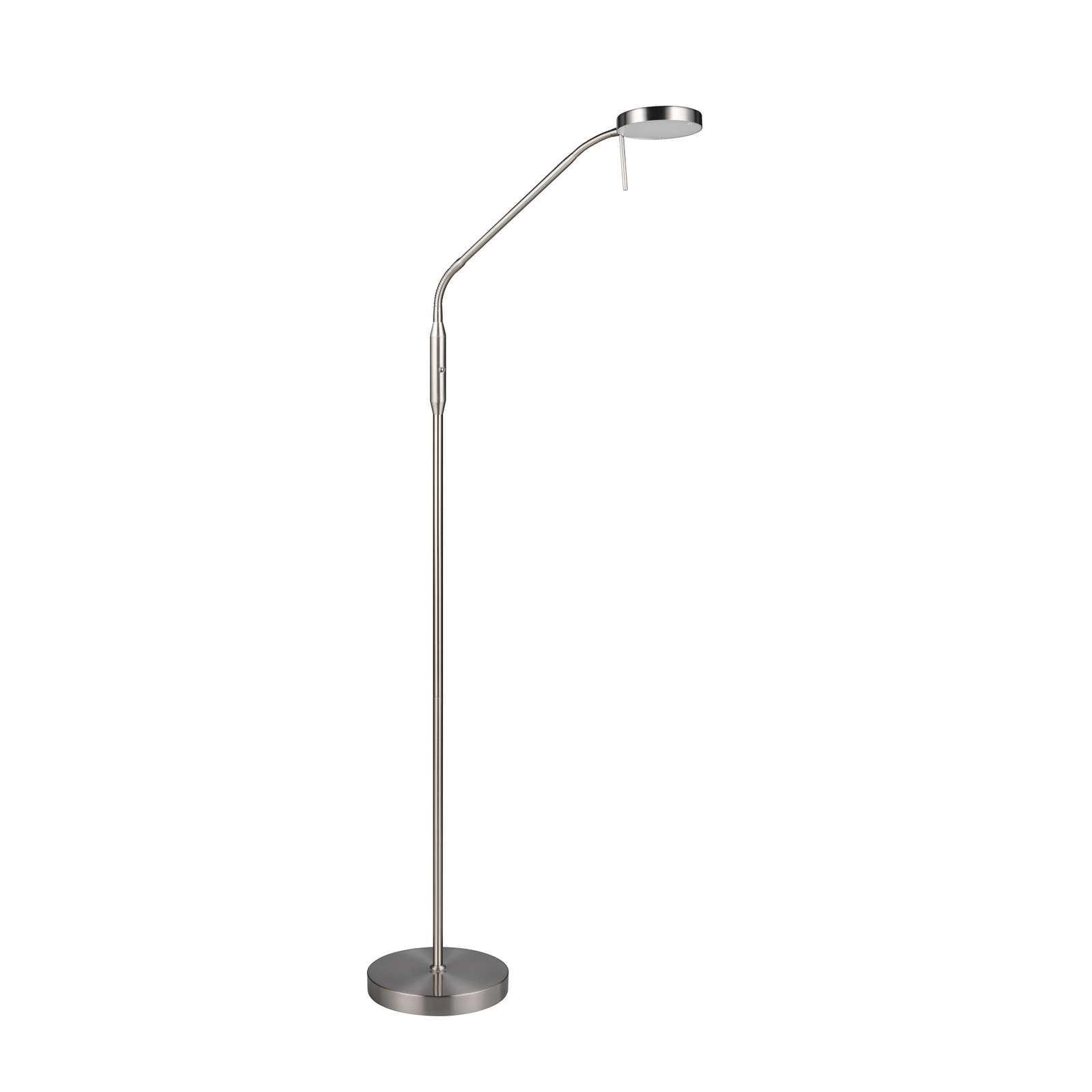 Genopladelig LED-gulvlampe Moreno, mat nikkel, CCT, dæmpbar