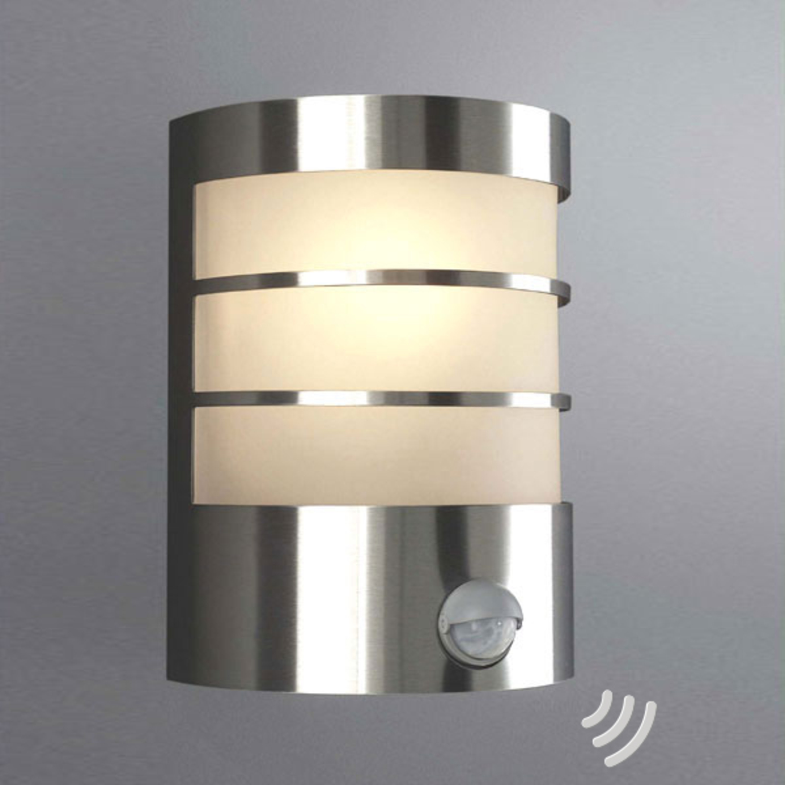 MASSIVE IR wall outdoor lamp CALGARY, stainless steel, glass, E27, 60 W, energy efficiency: A++, W: 14 cm, H: 19 cm