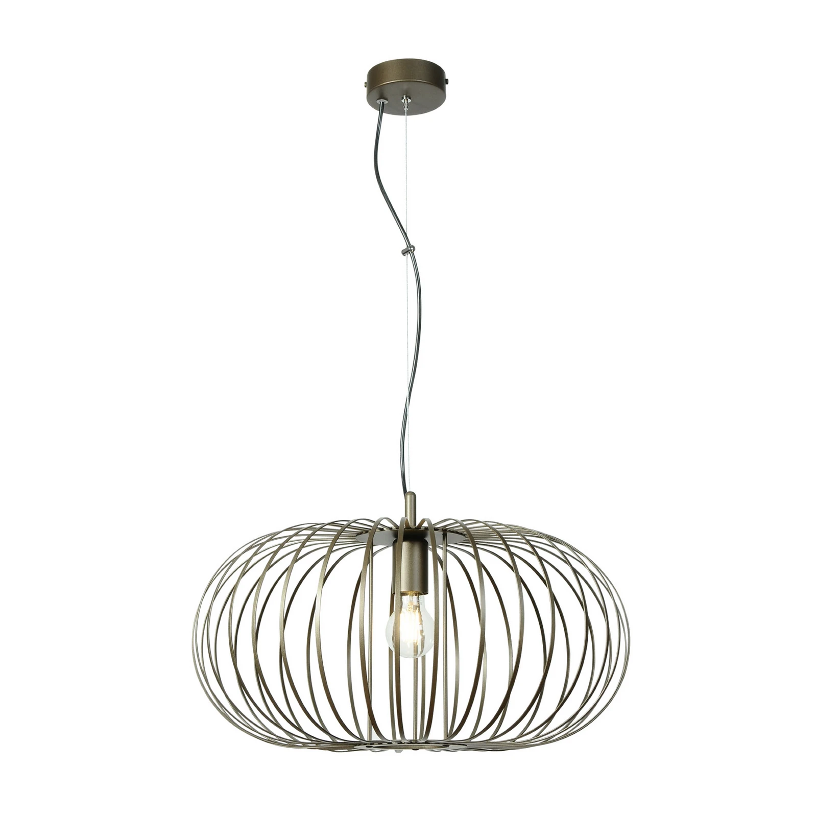 Candeeiro suspenso Globe, café, Ø 51 cm, metal, 1 lâmpada, E27