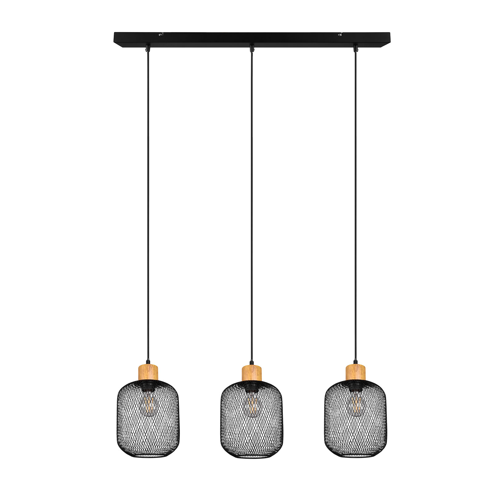 Hanglamp Calimero kooi-look 3-lamps