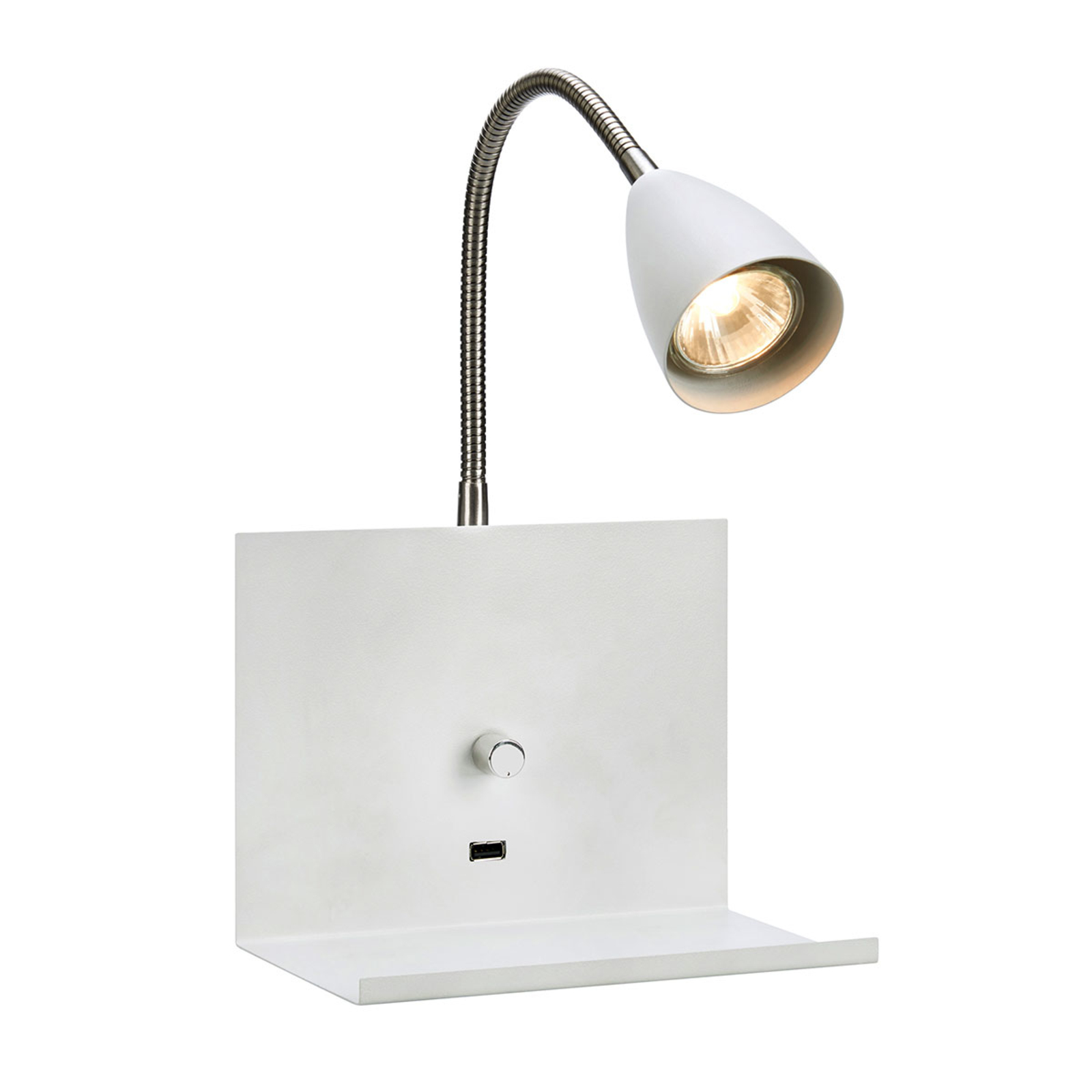 Wandlamp Logi met schap en BUCHE aansluiting