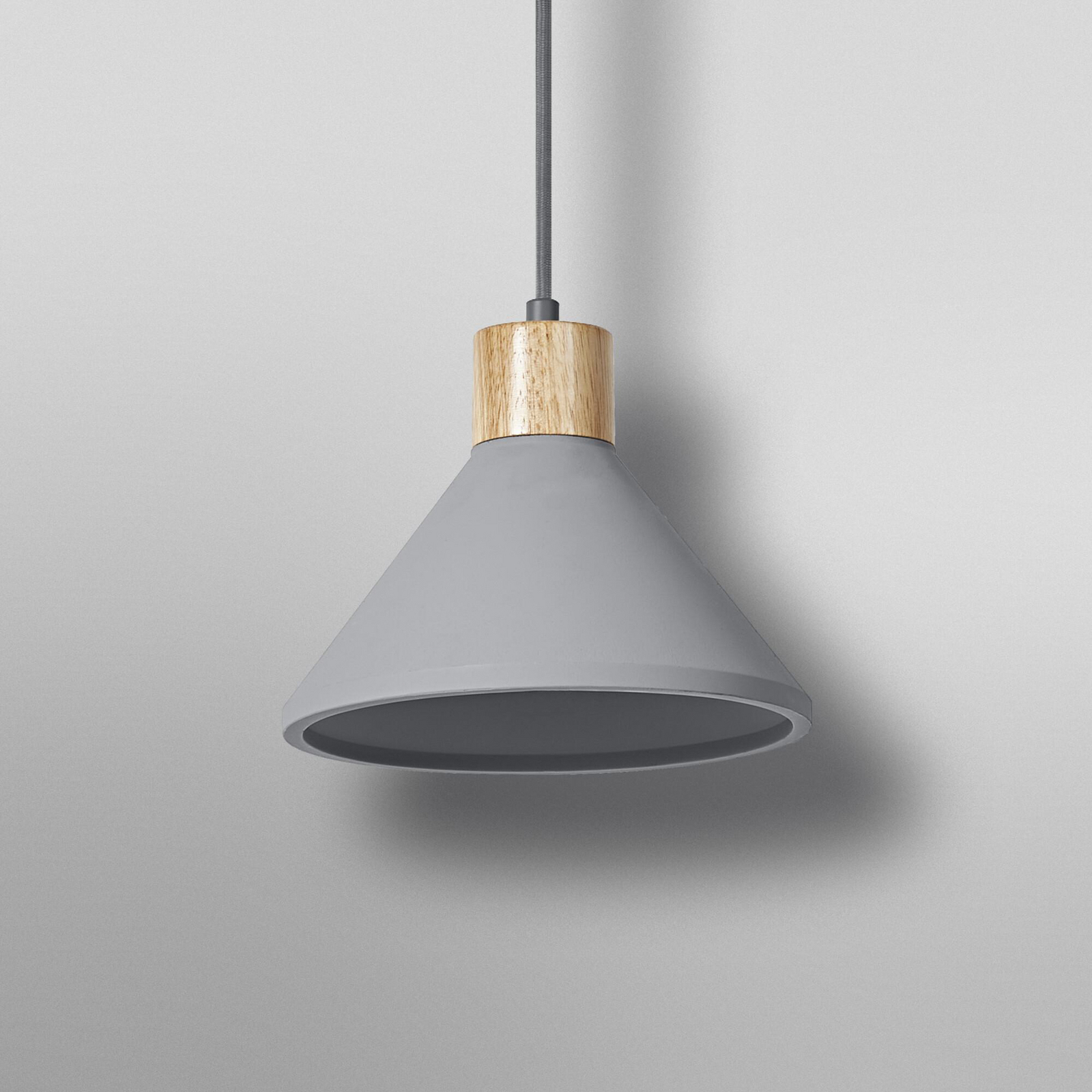 OSRAM Hängelampe CONCRETE WOOD, grau, Ø 22 cm, Beton, E27