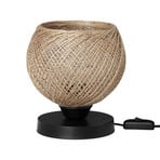 Настолна лампа Yumak, кафява/черна, Ø 18 cm, въже, метал