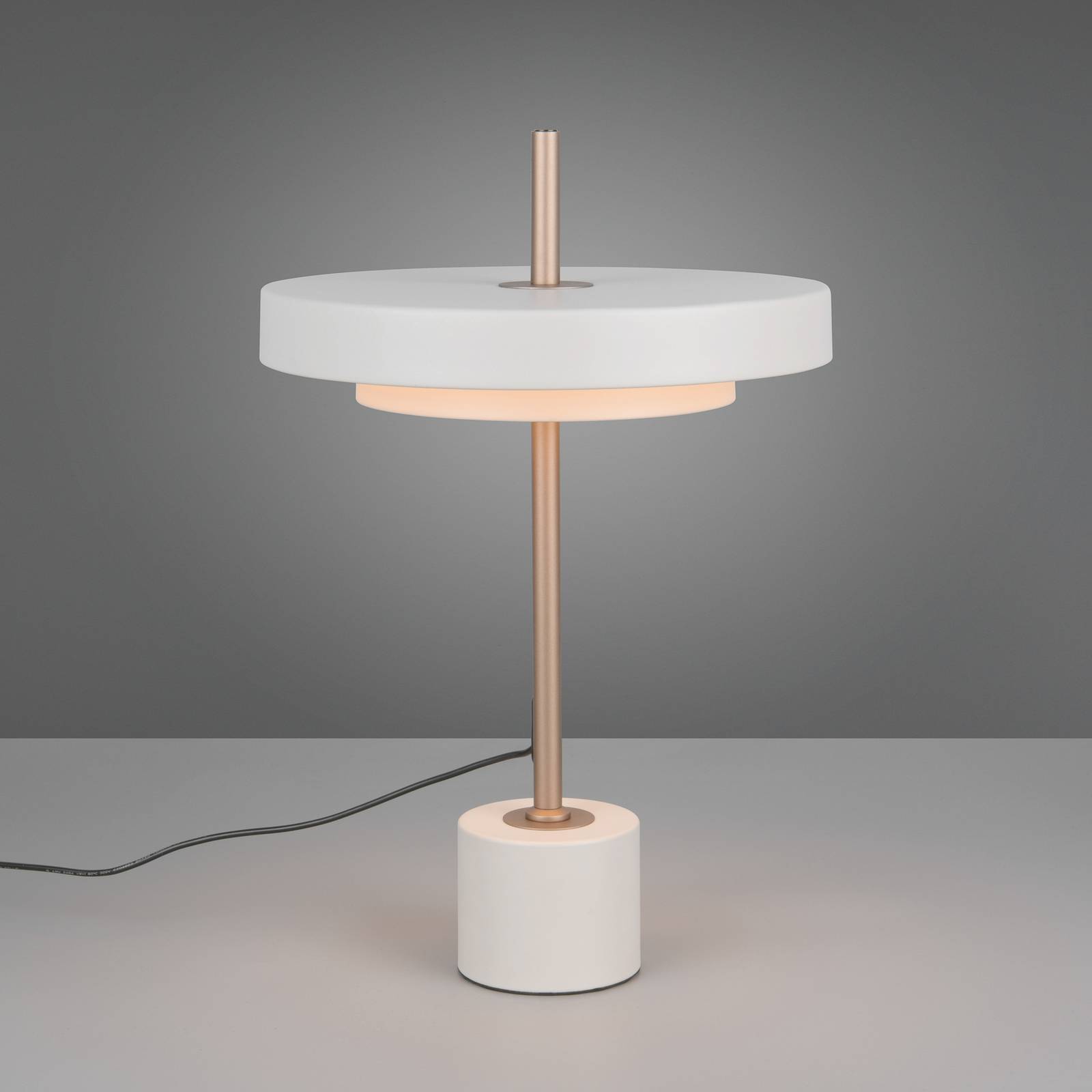 LED-Tischlampe Keaton, hellgrau, Höhe 45 cm, Metall, CCT günstig online kaufen