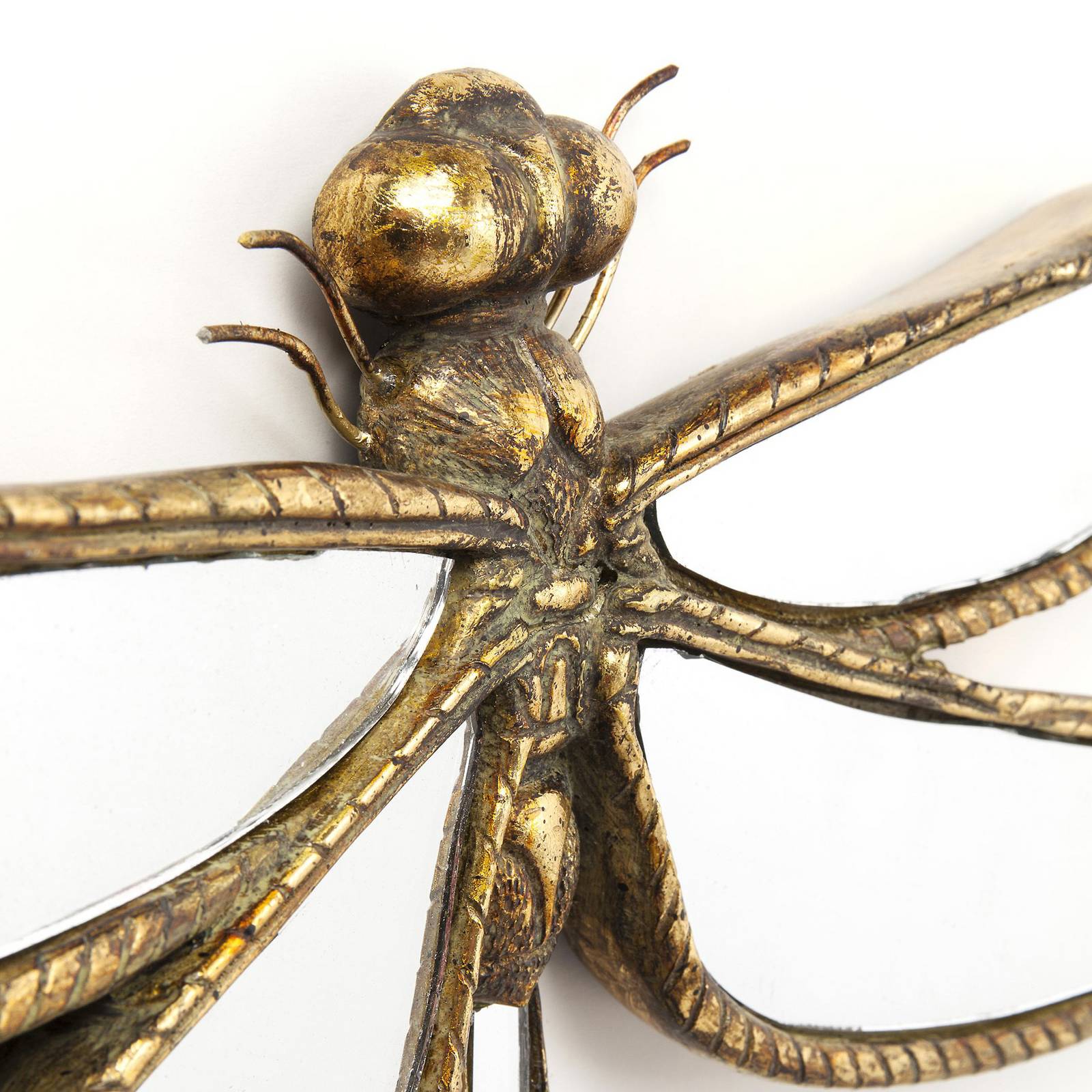 KARE Wandobjekt Dragonfly Mirror, Polyresin, Glas, gold günstig online kaufen
