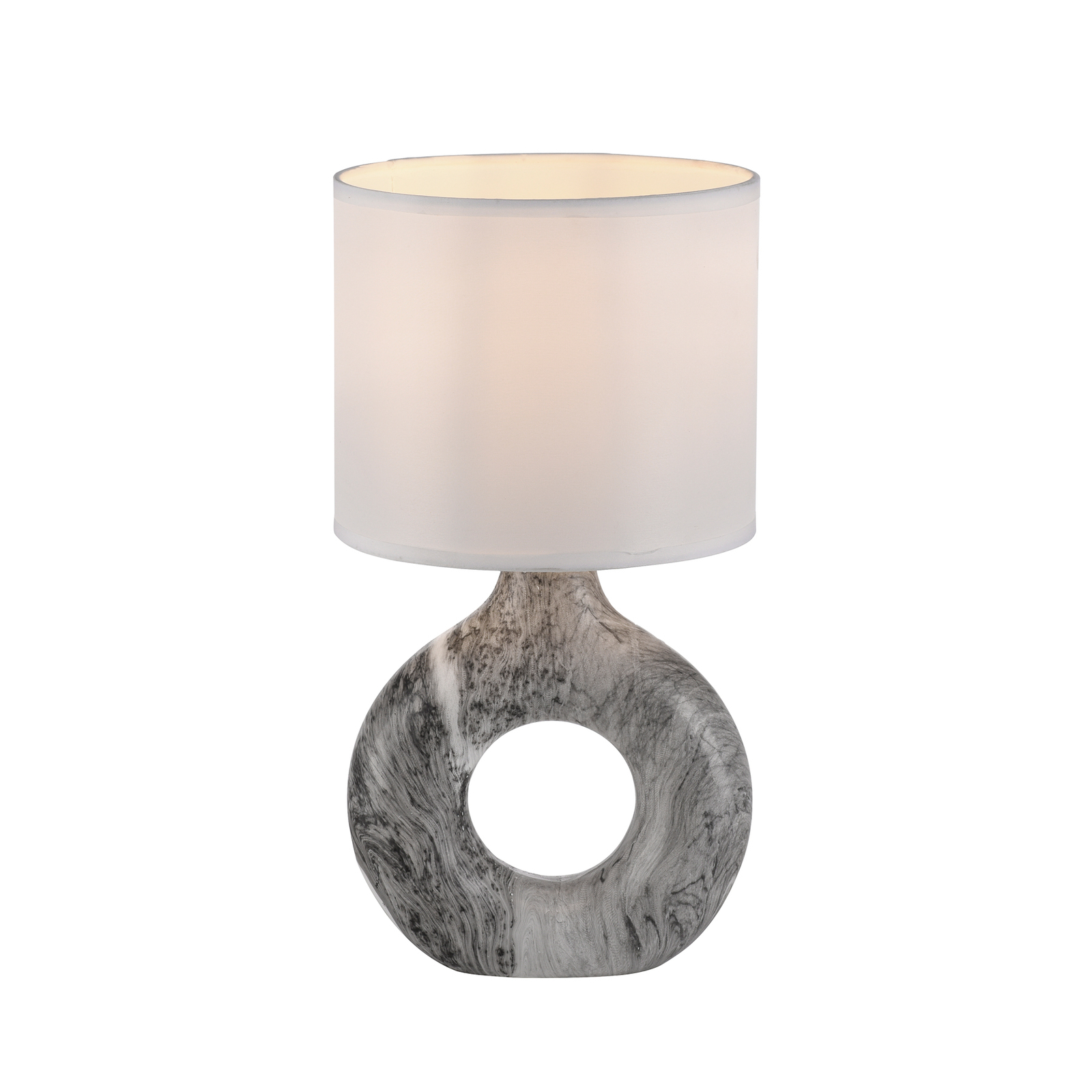 JUST LIGHT. Carara table lamp, ceramic base, grey