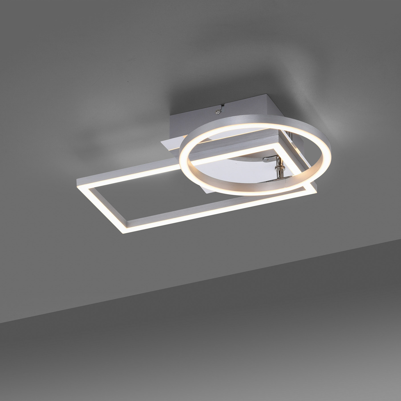 Plafonnier LED Iven, 2 cadres, cercle pivotant