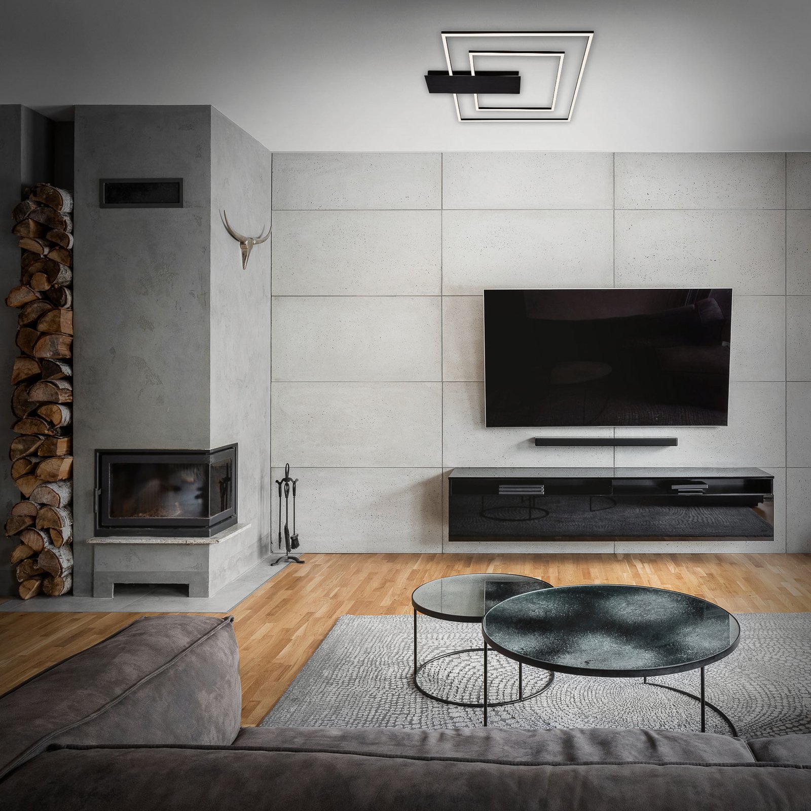 Nico Duo LED ceiling lamp 3,000 K angular