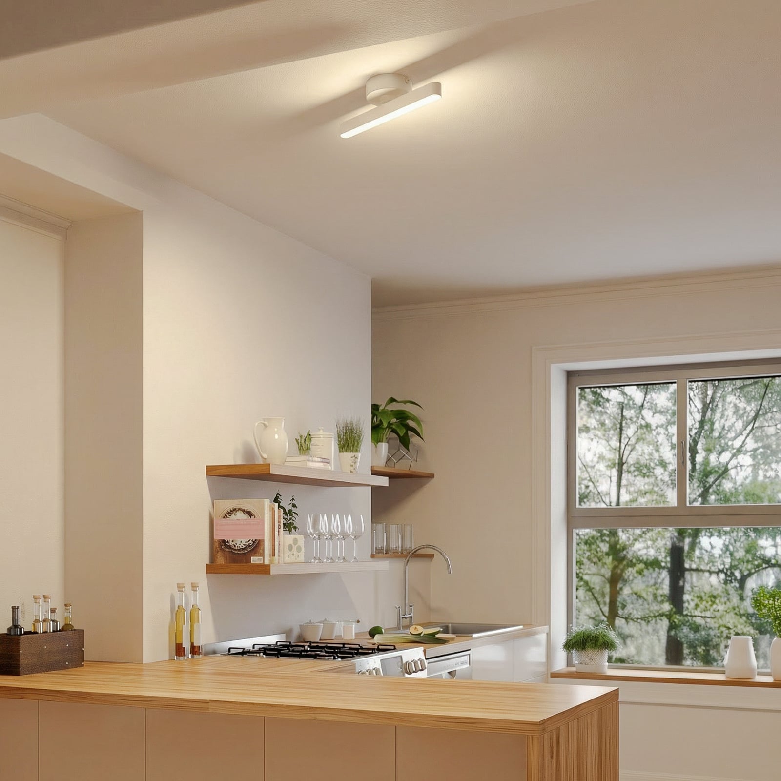 Lindby LED-kohdevalaisin Eldrin, valkoinen, 1-valo, valonauha