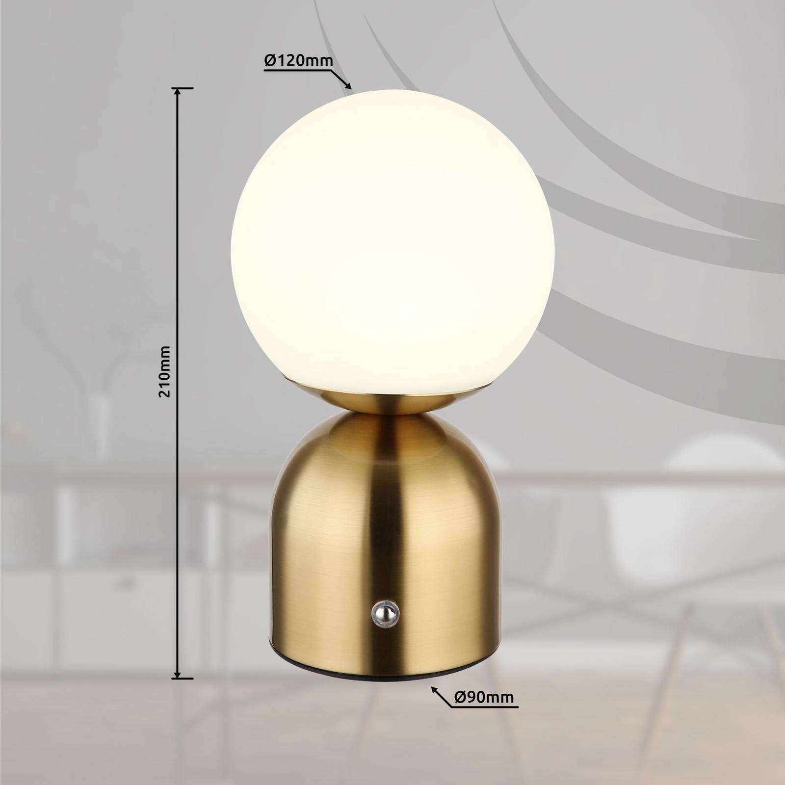 Julsy LED-uppladdningsbar bordslampa, mässingsfärgad, höjd 21 cm, CCT