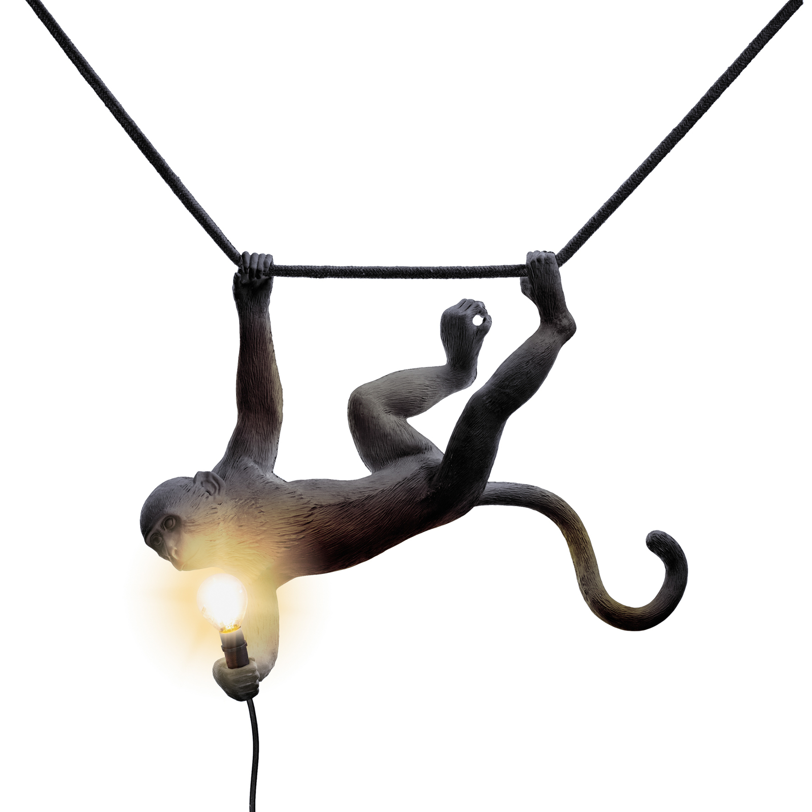 Utomhus LED-hänglampa Monkey Lamp svängande svart