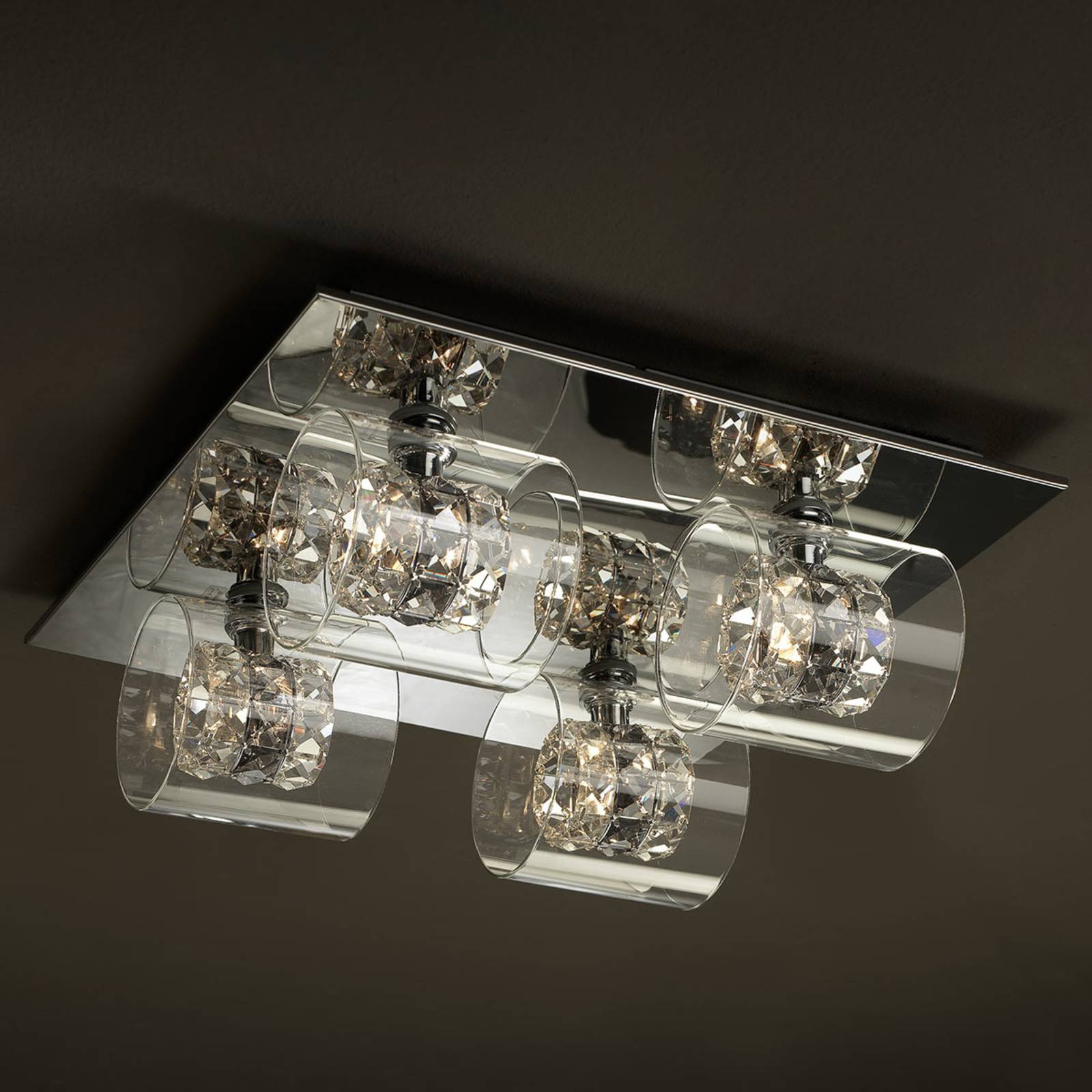 Flash – lampa sufitowa LED z kryształami