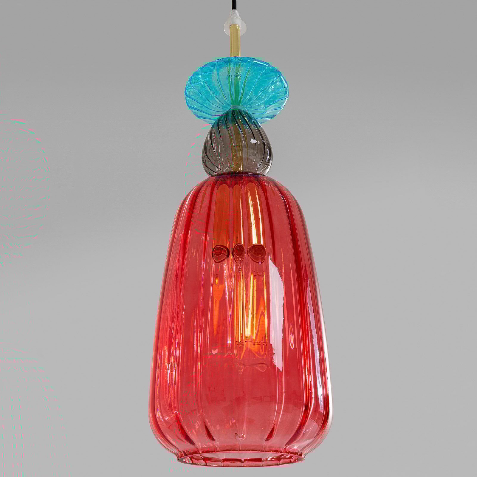 Kare KARE Goblet Colore hanging light, glass, red, for Living / Dining Room, glass, steel, E27, 40 W, energy efficiency: A++