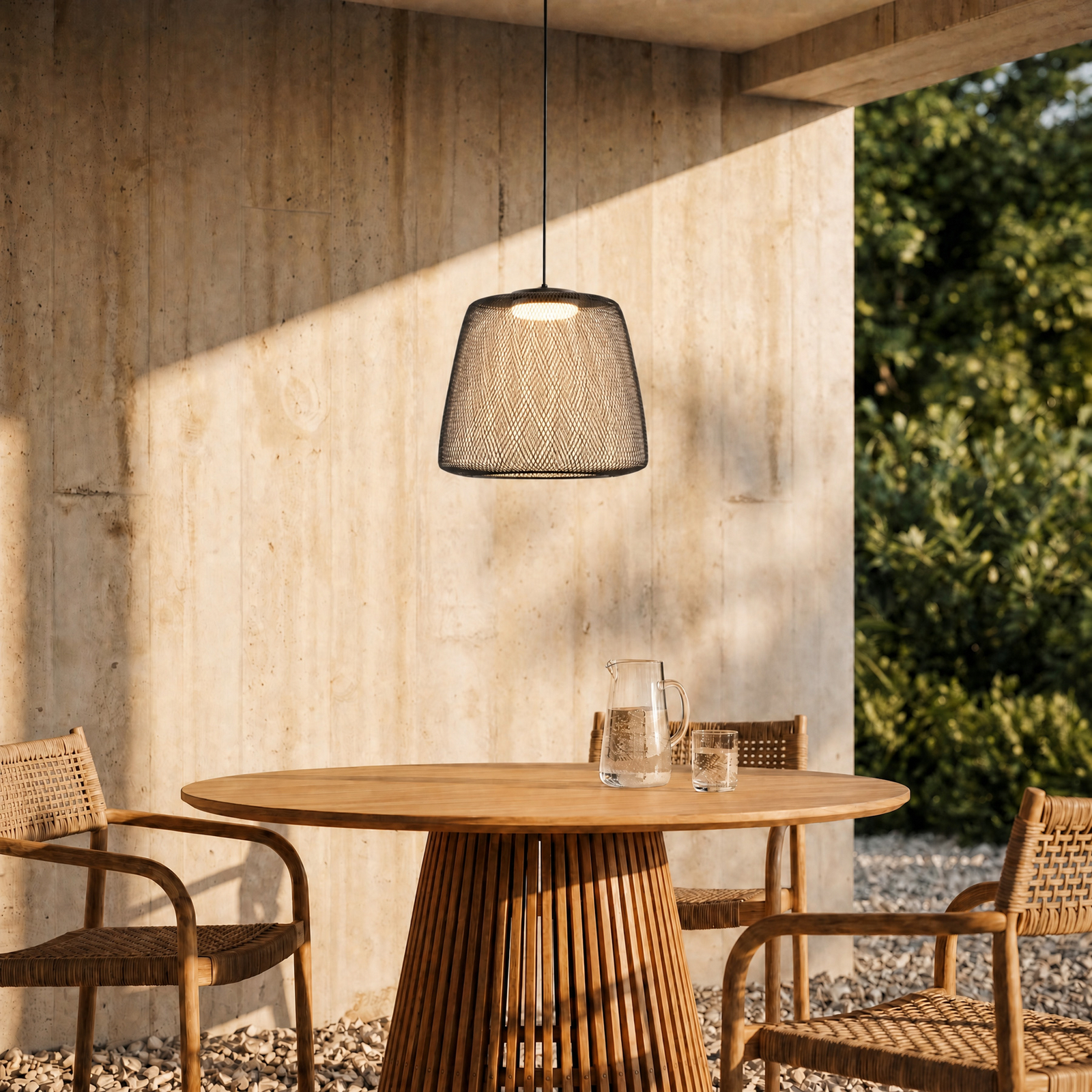 Lucande LED-riippuvalaisin Korvyn, musta, halkaisija 50 cm, portaattomasti