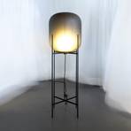 pulpo lampe sur pied Oda Big, gris fumé gravé/noir, 140 cm