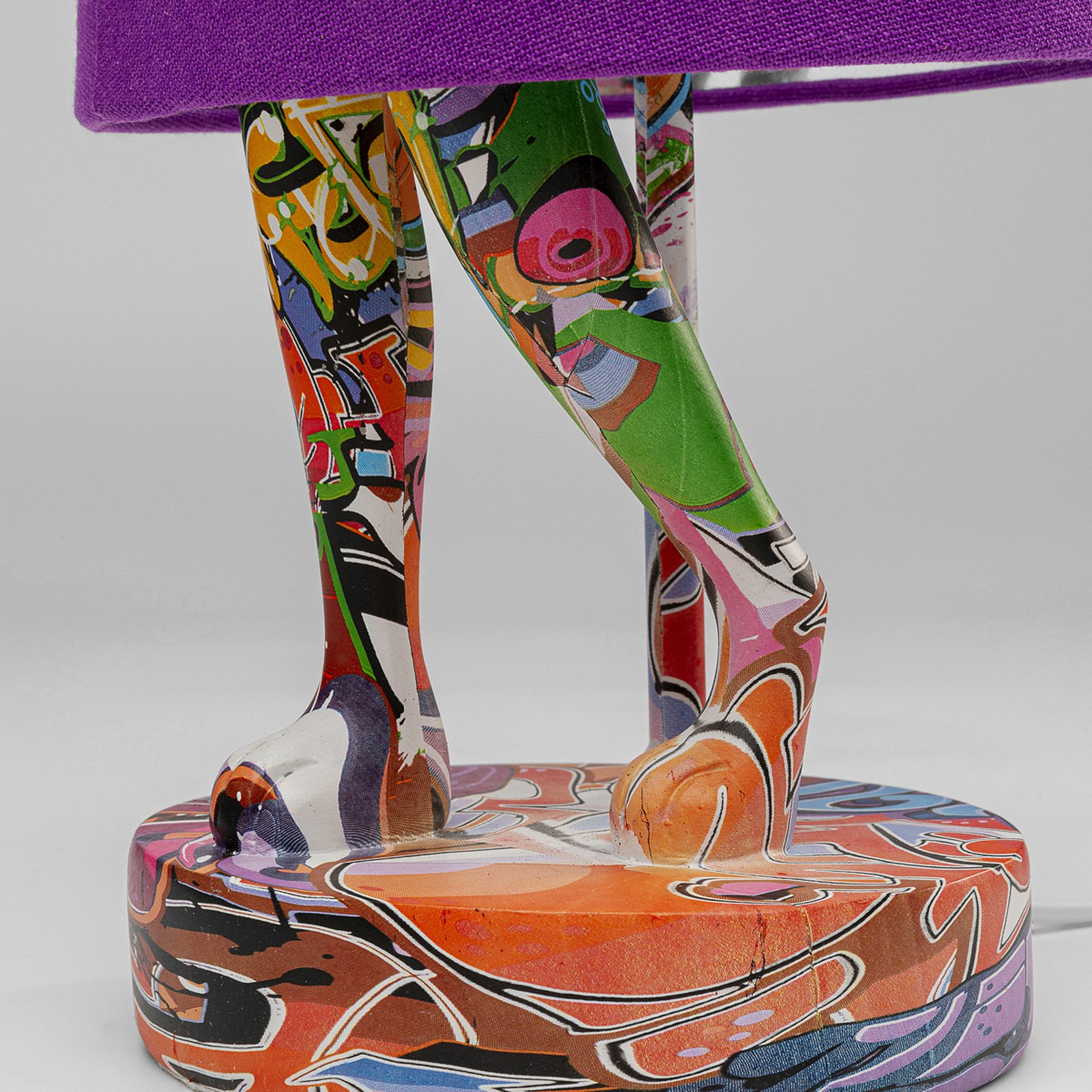 KARE tafellamp Animal Rabbit, paars/graffiti, 50 cm, E14