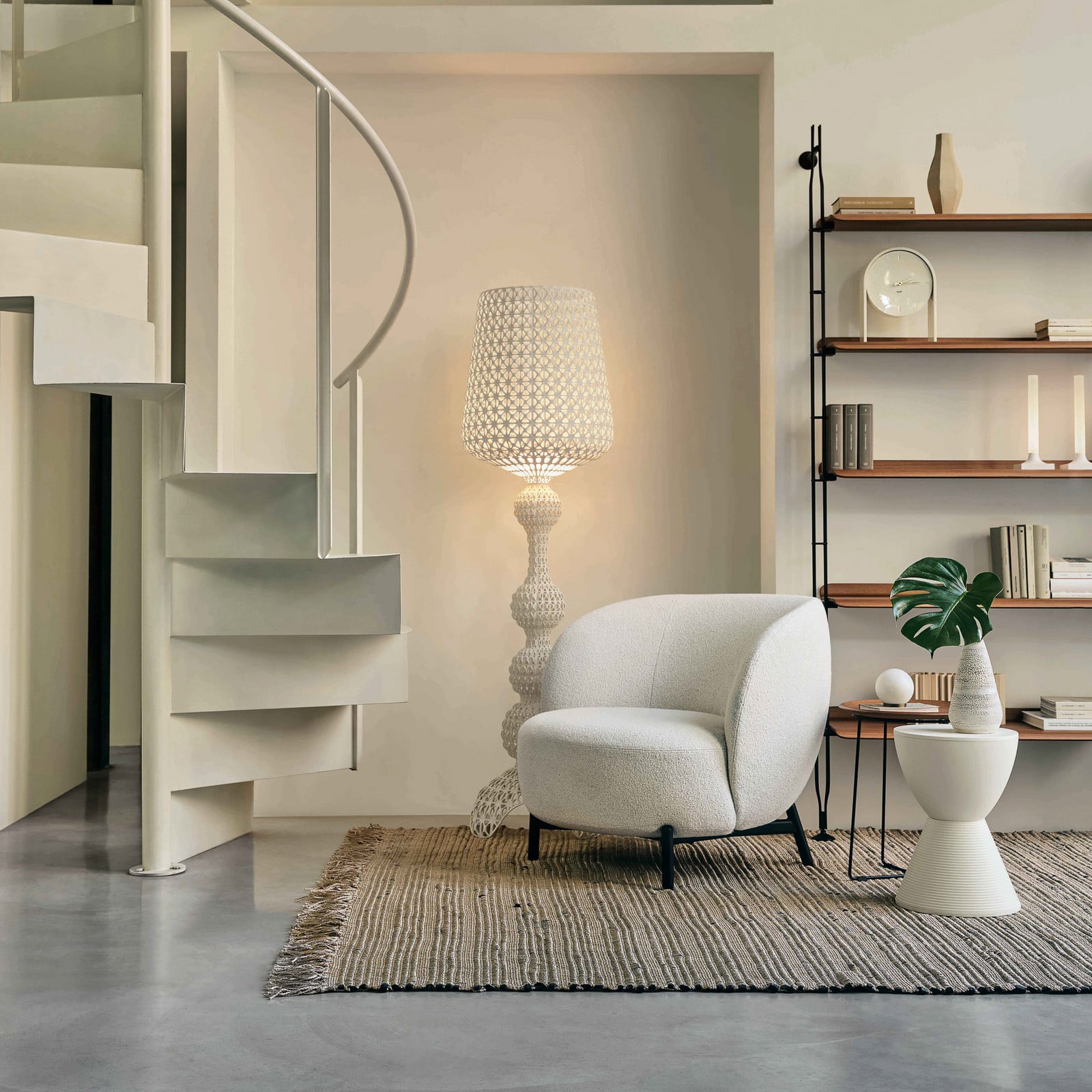 Kartell Kabuki - lampă de podea LED alb - Camera de zi / sufragerie - design - Plastic