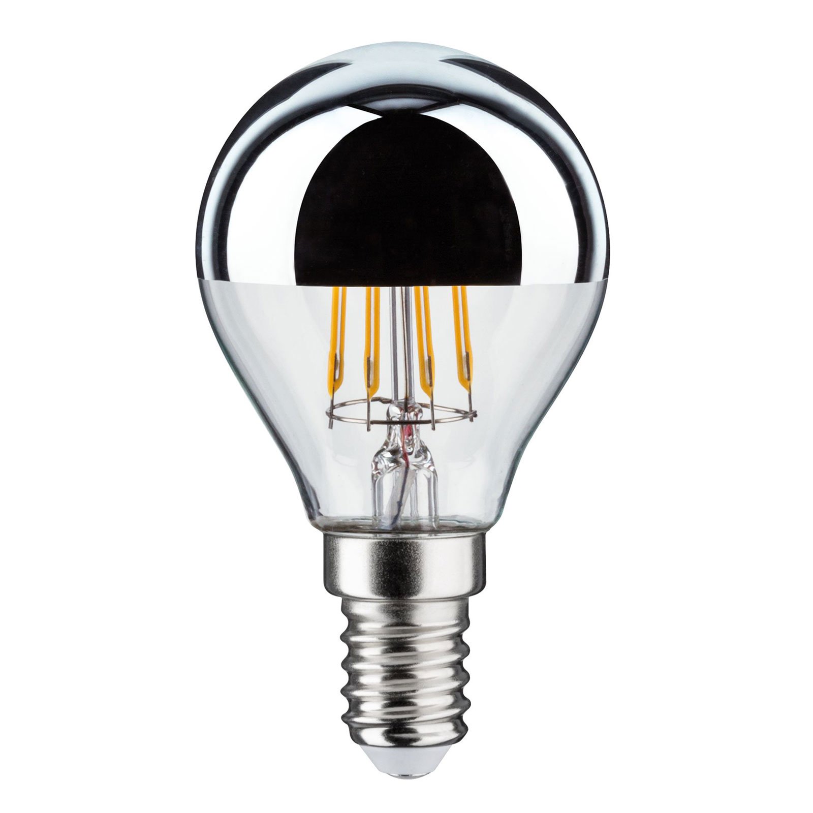 LED lámpa E14 827 fej tükör ezüst 4.8W fényerőszabályozható