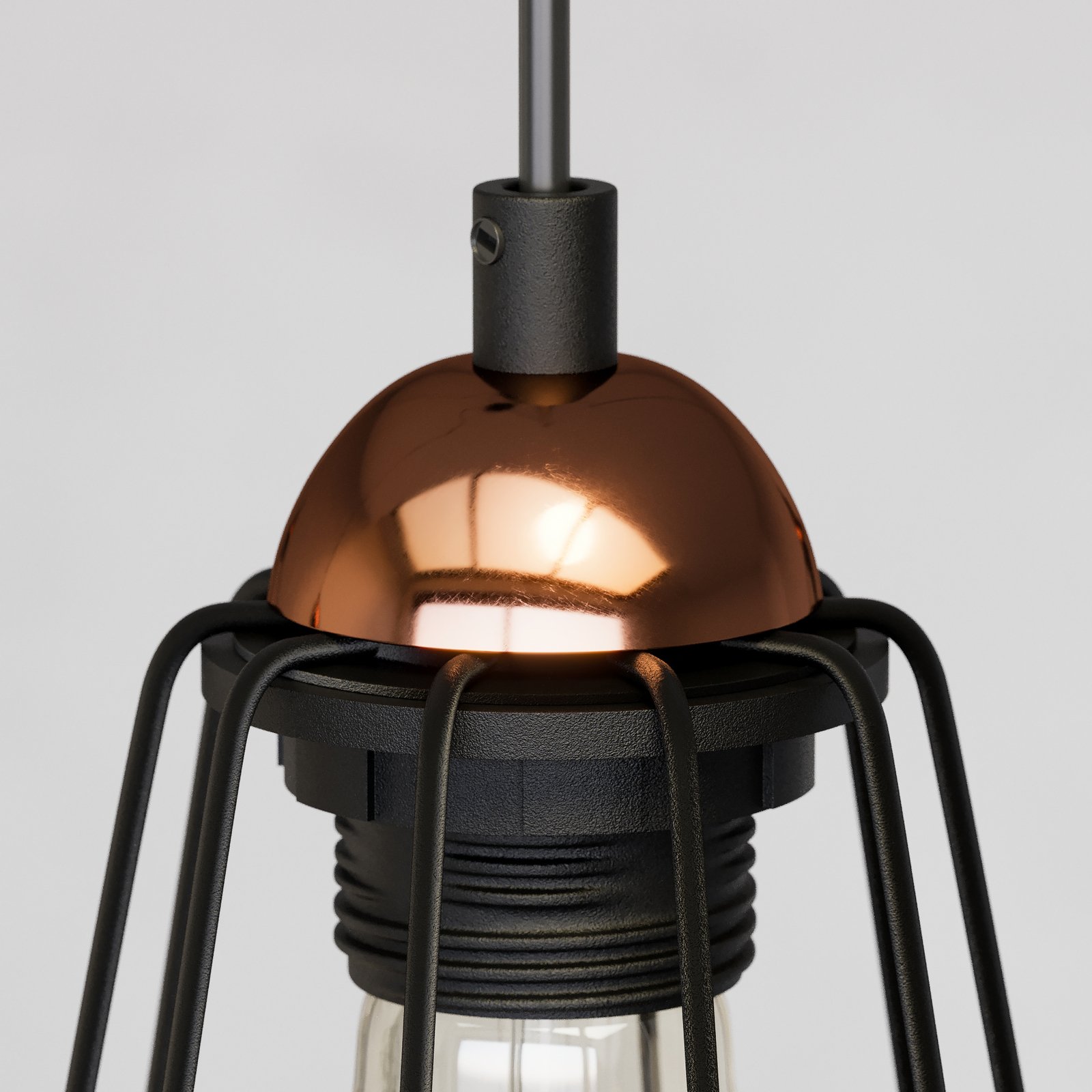 Galaxy pendant light with four cage lampshades