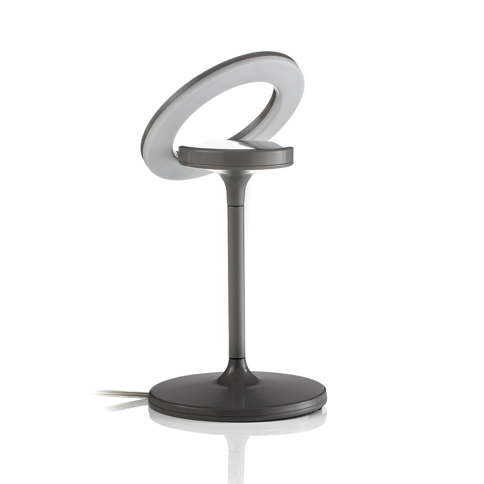 Filigránska stolová lampa LED, otočná/výklopná svetlo sivá