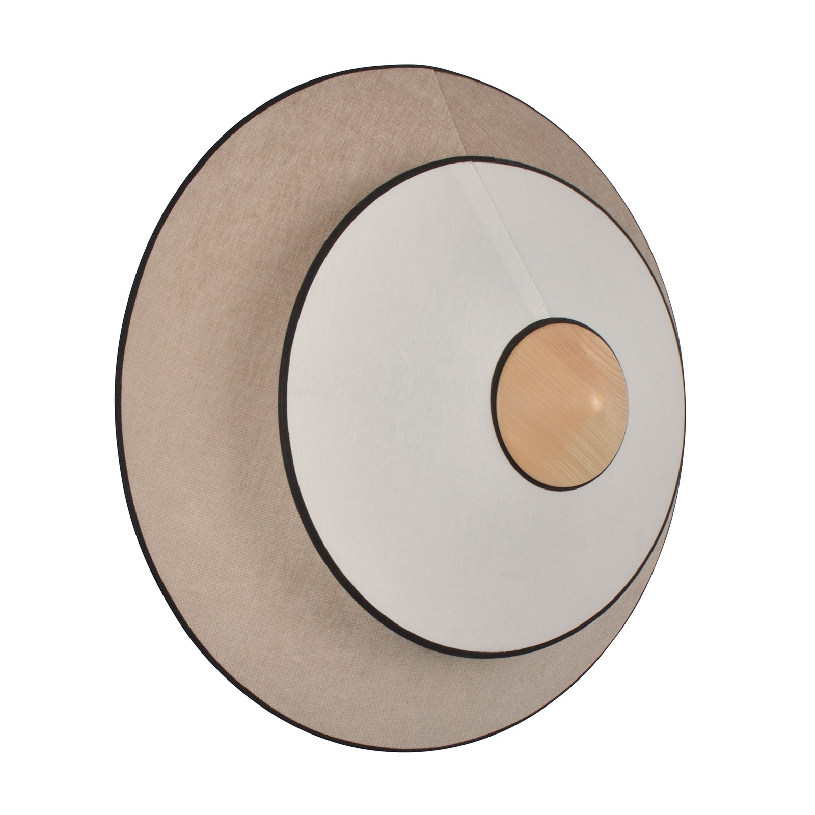 Forestier Cymbal S LED wall light, natural, for Living / Dining Room, metal, velvet, linen, 18 W, energy efficiency: A+