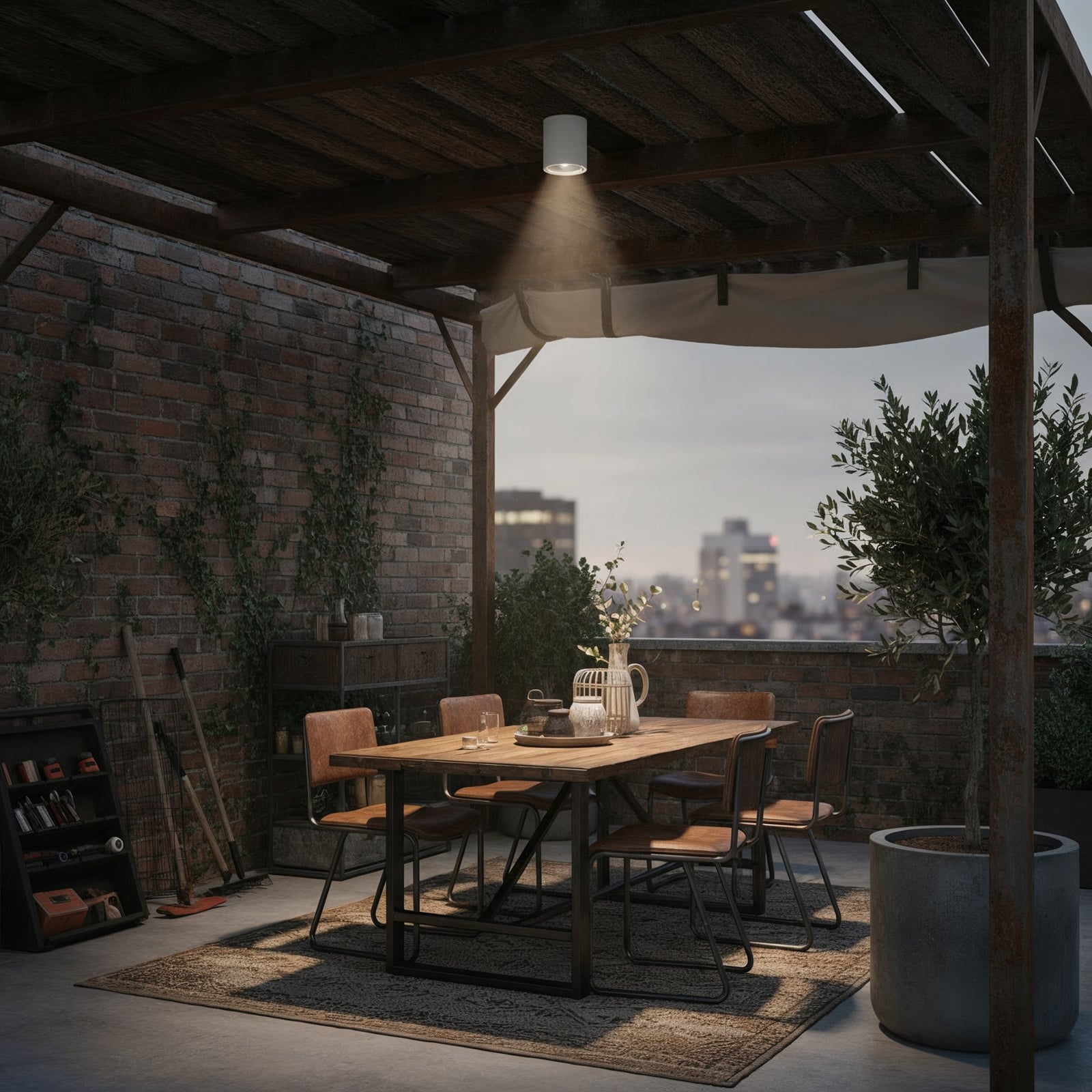 Ideal Lux Таванна лампа Gun, бял, алуминий, IP44, GU10