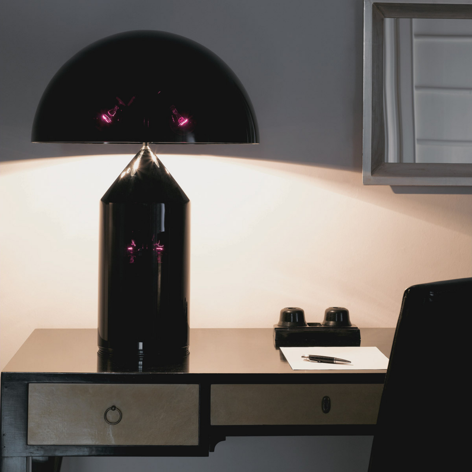 Oluce Atollo Tischleuchte mit Dimmer Ø50cm