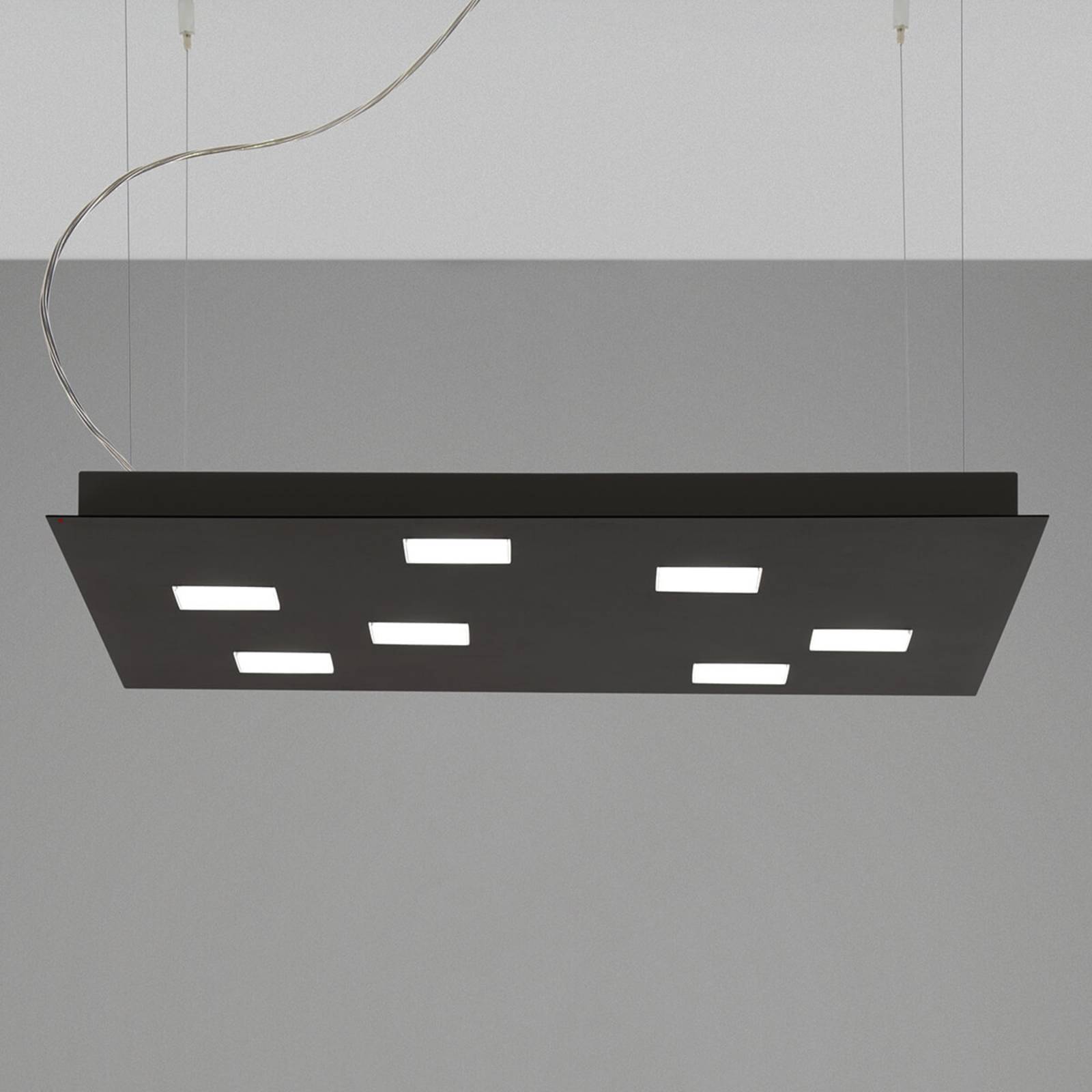 Fabbian Suspension LED Quarter carrée noire