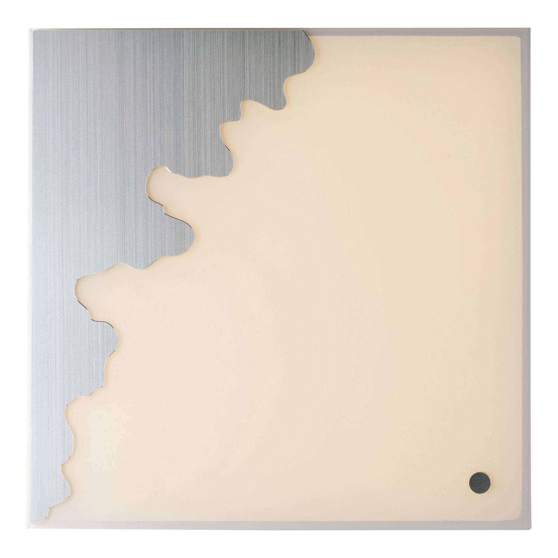 Eco-Light Chic Tuya wall light, angular silver/satin 58x58cm, for Living / Dining Room, aluminium, glass, 58 W, energy efficiency: A+, W: 58 cm, H: 58 cm
