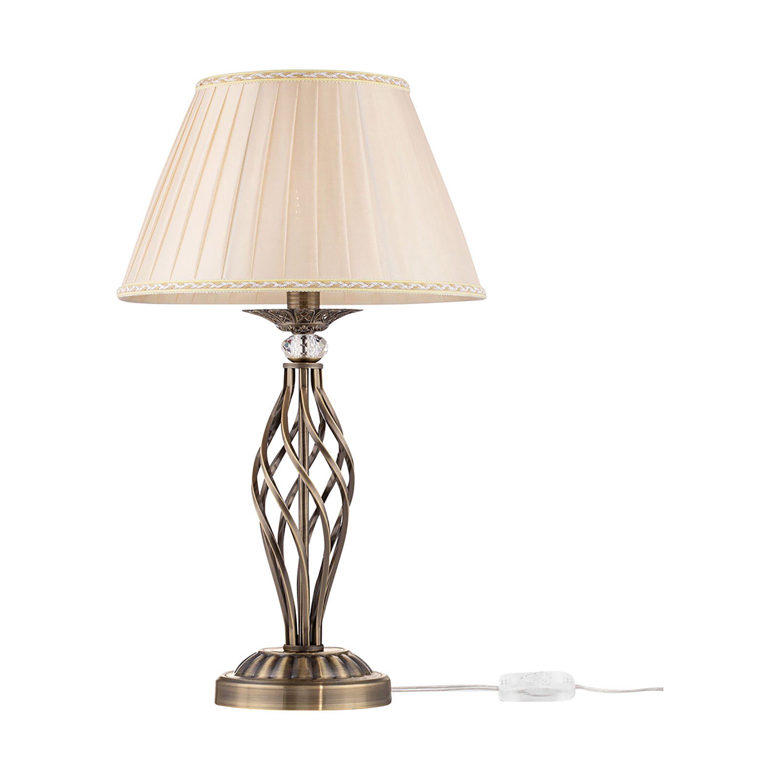 Maytoni Grace -pöytälamppu 1 lamppu messinki/beige