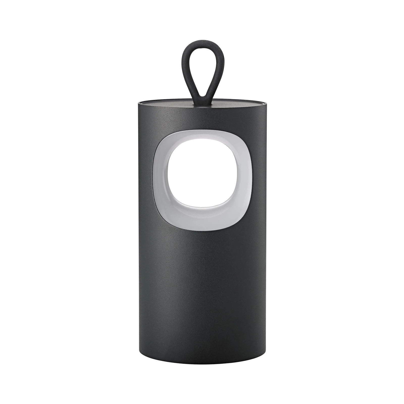 Candeeiro de mesa LED recarregável Lunari, preto, 16 cm, metal, CCT IP44