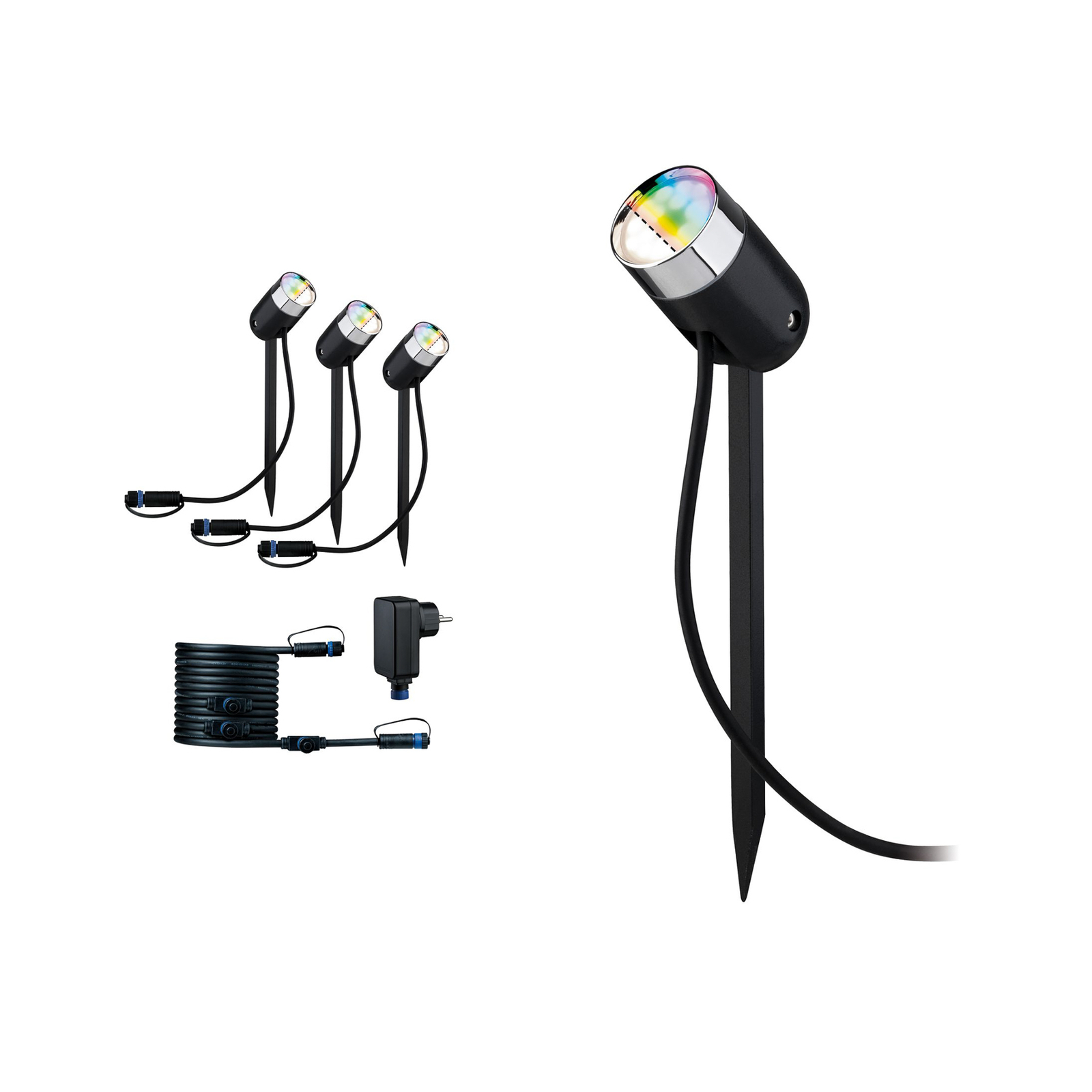 Plug & Shine 3 LED Tuinlamp Smart Home ZigBee 3.0 Pike IP65 RGBW+ Anthracite