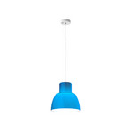 Candeeiro suspenso Nemo Lorosae, azul, Ø 30 cm, vidro, E27