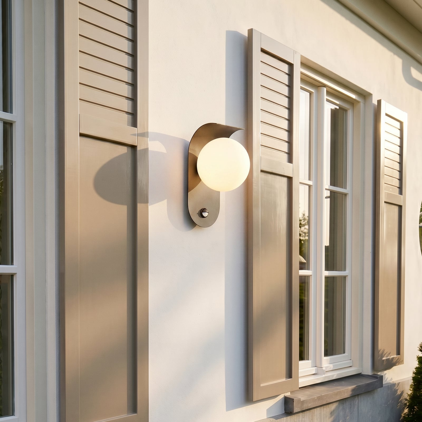 Lindby LED buiten wandlamp Lacie, sensor, zwart/wit, aluminium Lindby LED buiten wandlamp Lacie, sensor, zwart/wit, aluminium