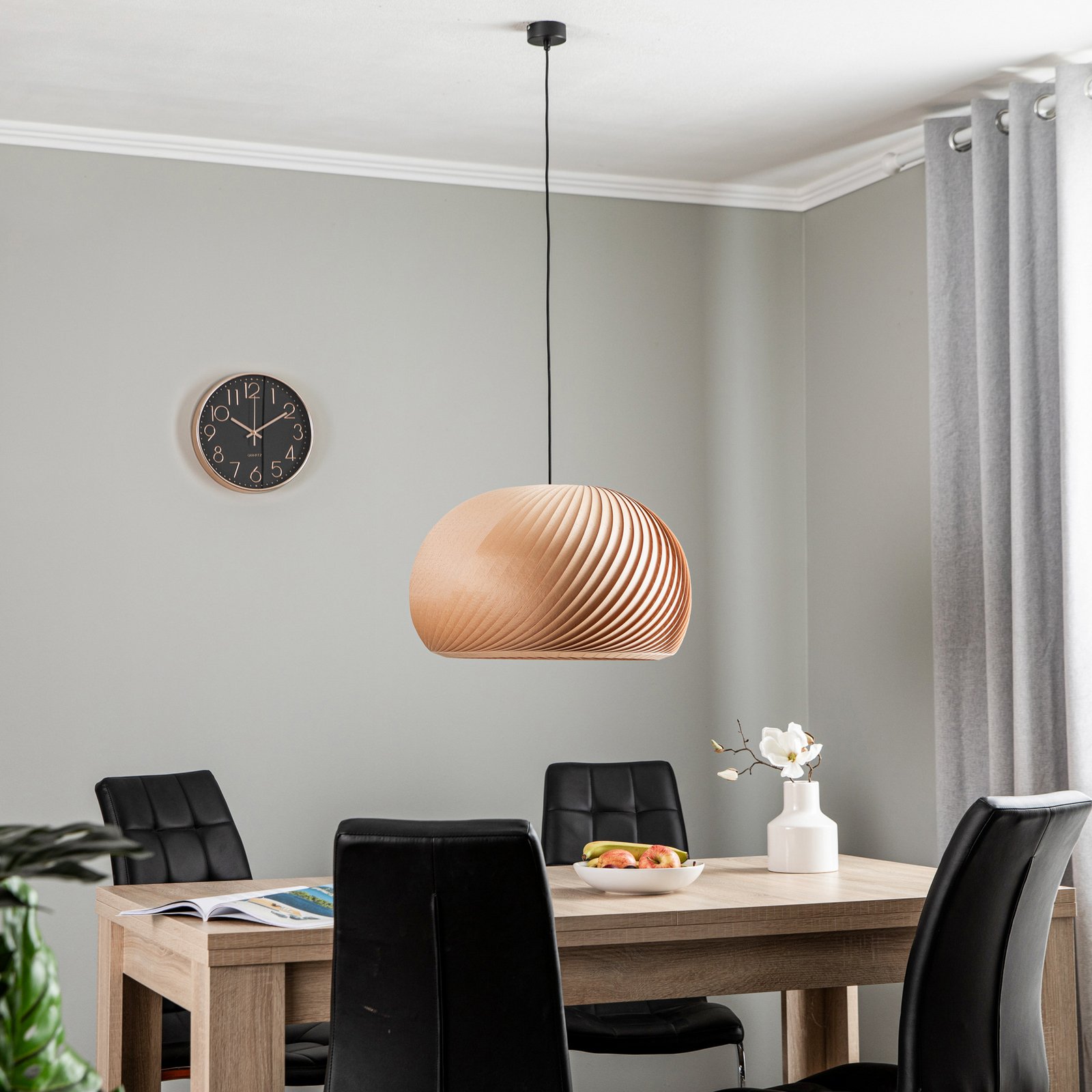 Janne lógó világítás, bükkfa, Ø 53 cm, E27