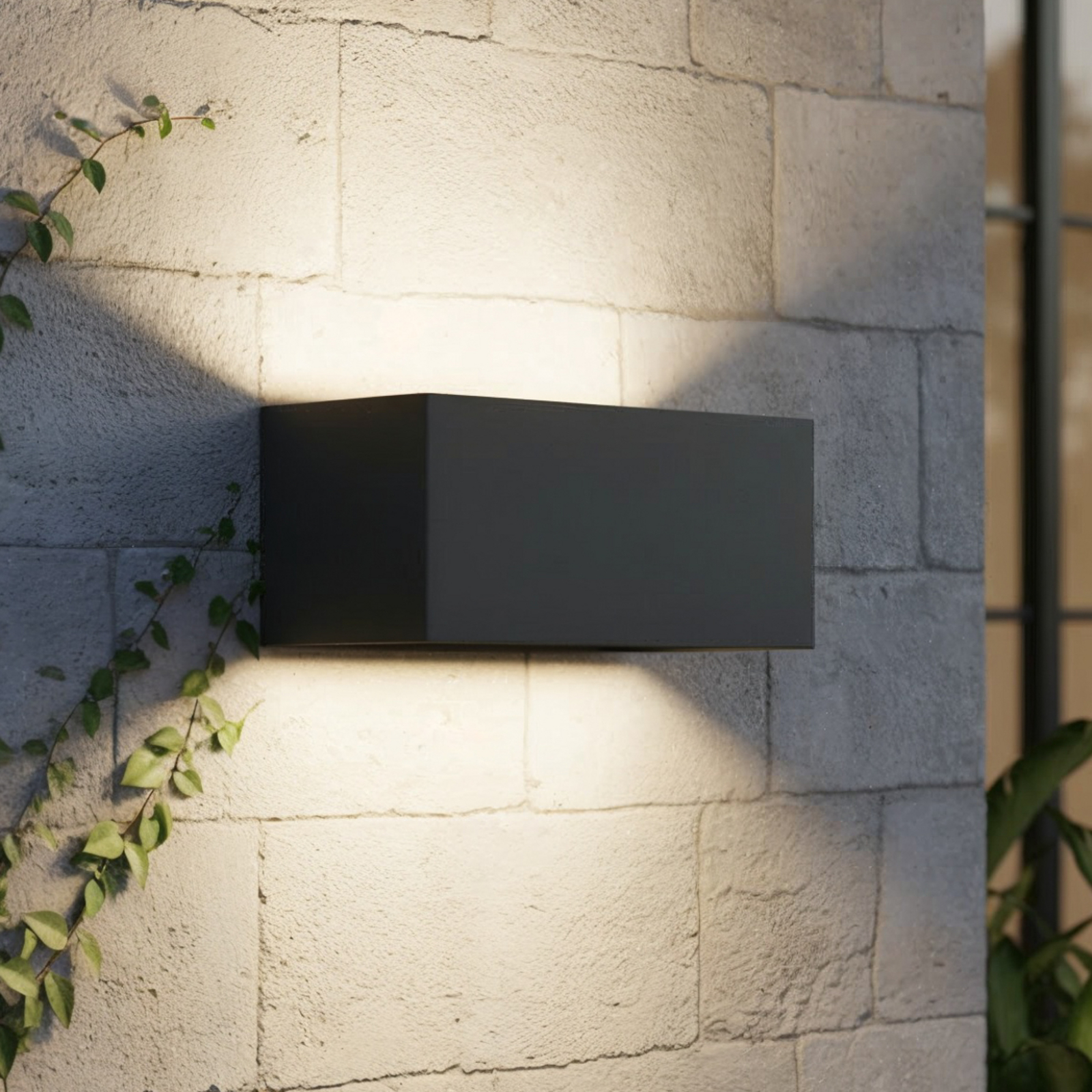 Ideal Lux LED φωτιστικό τοίχου Atom ανθρακί, 20 cm, μεταλλικό