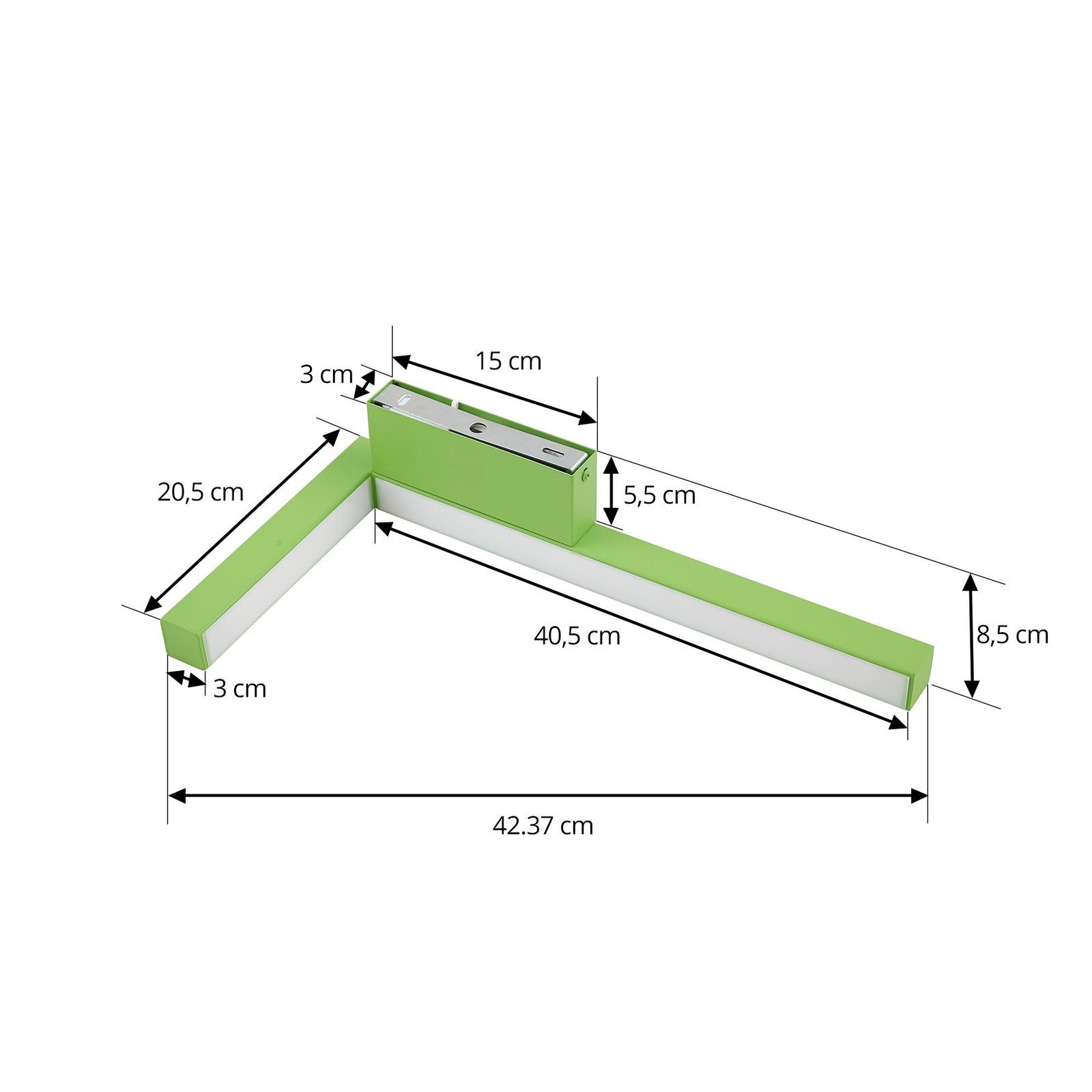 Lucande LED wandlamp Check, groen, metaal, CCT, dimbaar