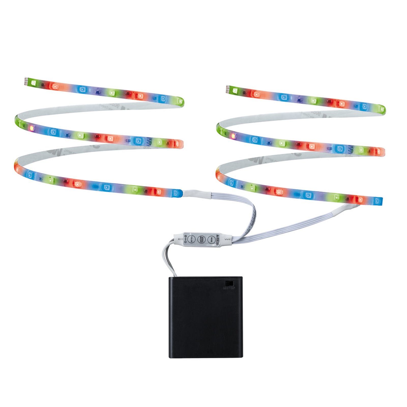 Battery-powered LED mobile strip with RGB LEDs