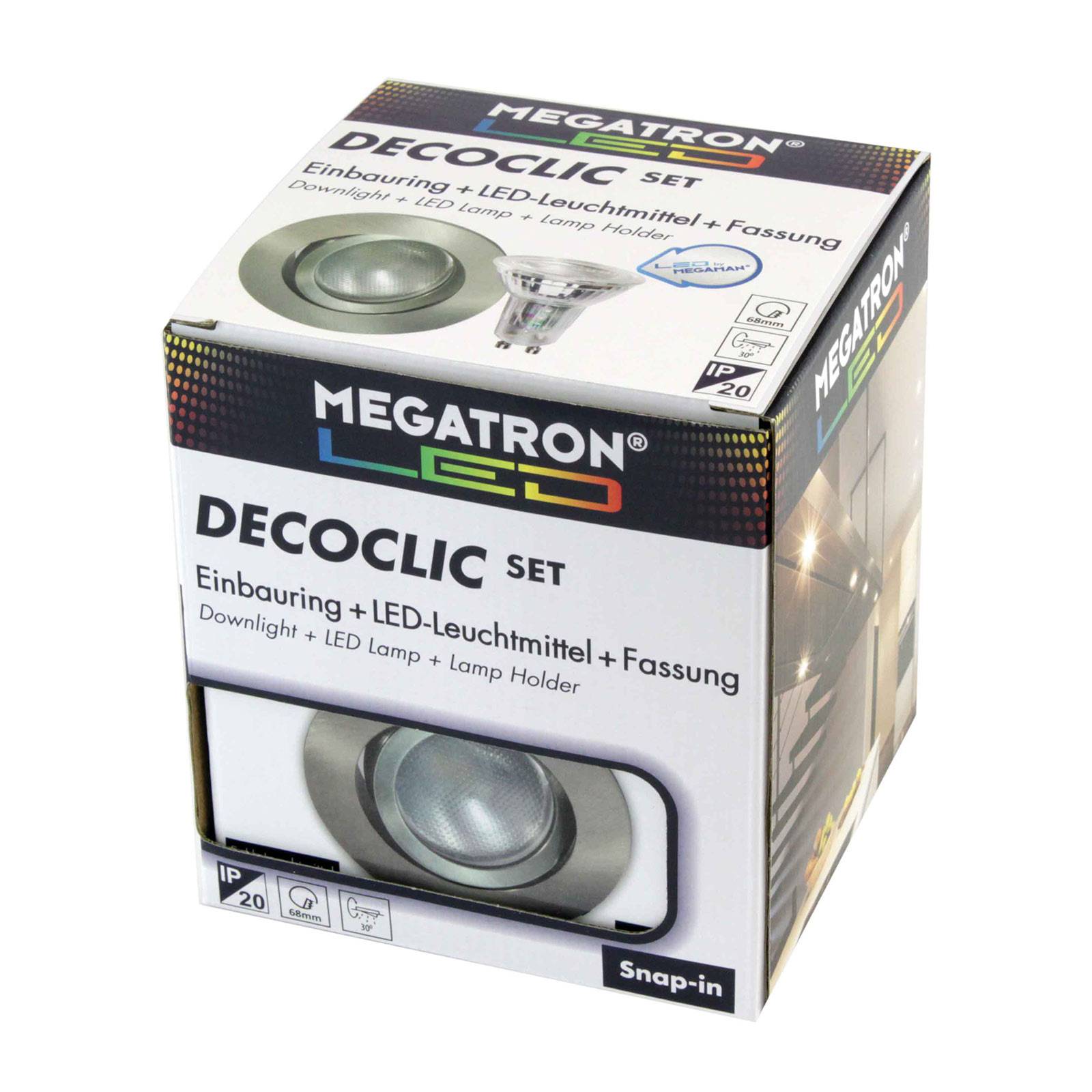 MEGATRON Spot encastré LED Decoclic lot GU10 4,5 W, fer