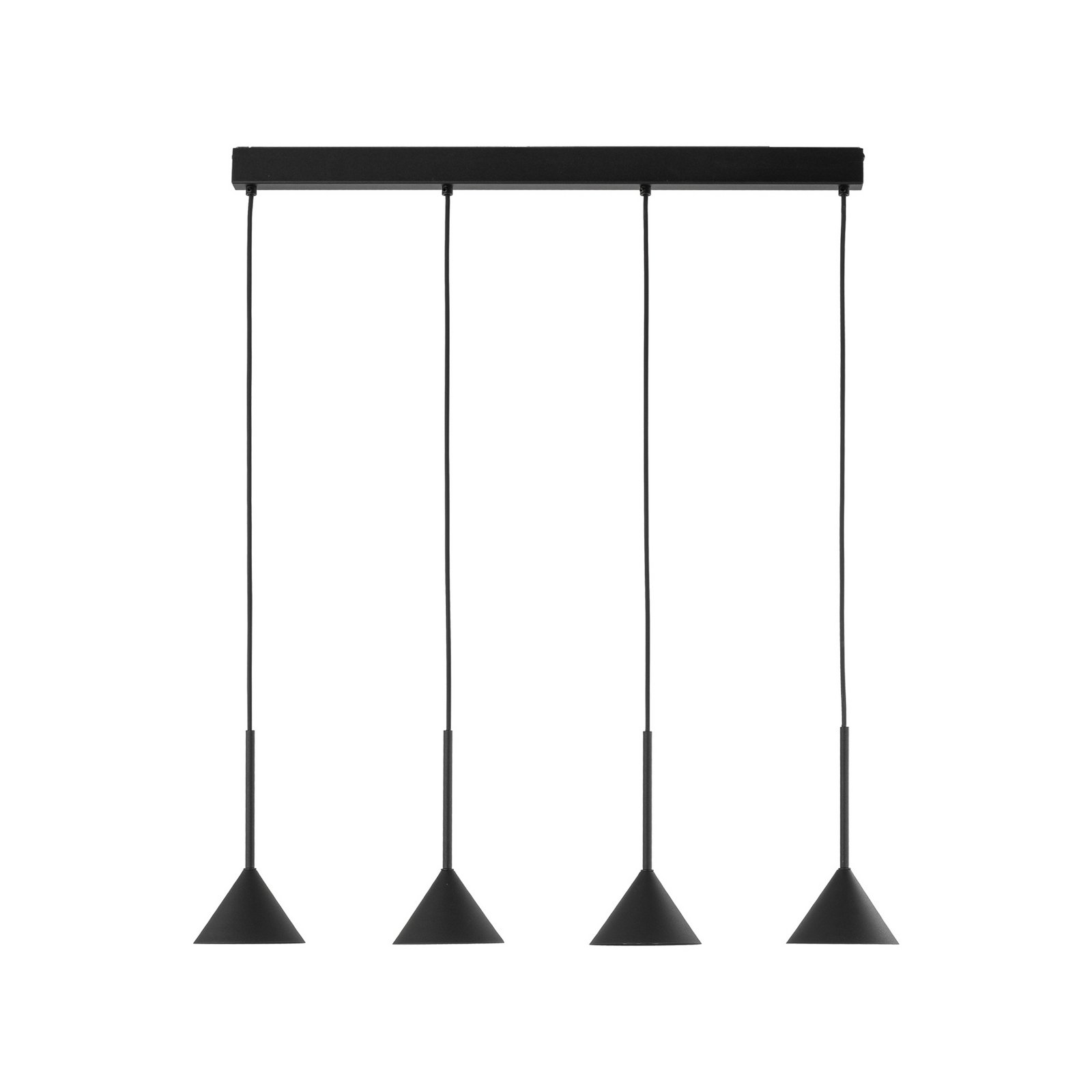 Cono Mini pendant light, 4-bulb, black, E27