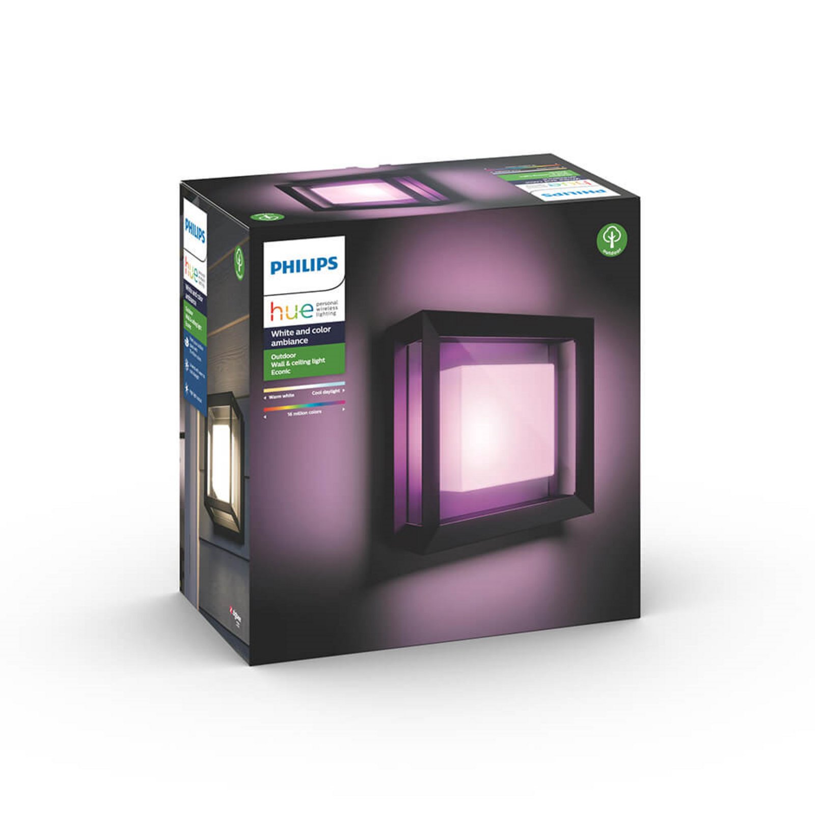 Econic 3 Aplica de Exterior Square White/Color Amb. - Philips Hue