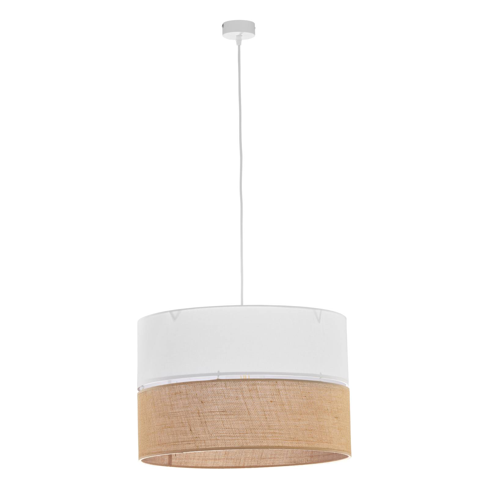 Hängeleuchte Linobianco mit Jute