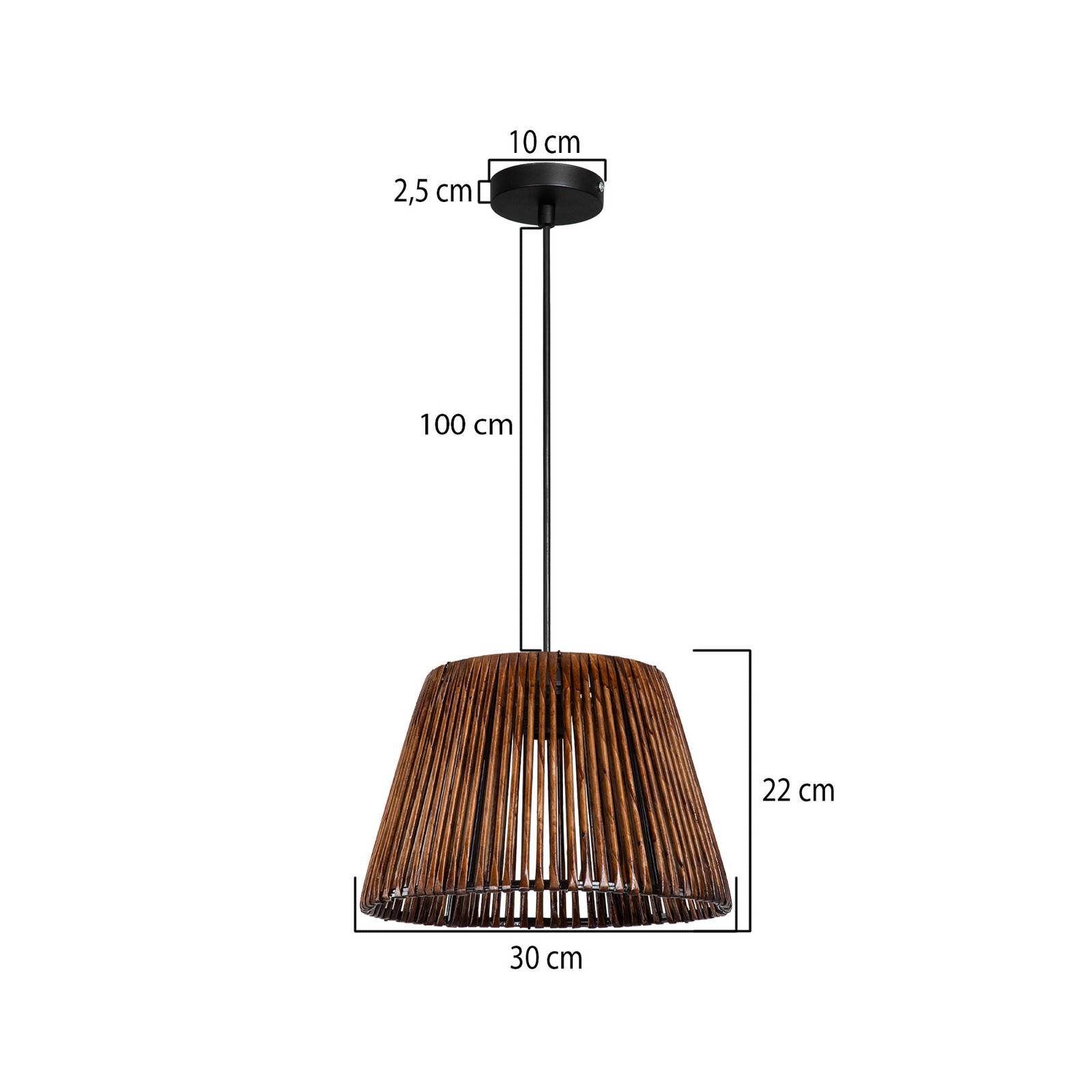 Hängeleuchte Roya Conic, Ø 30 cm, dunkelbraun, Papier günstig online kaufen